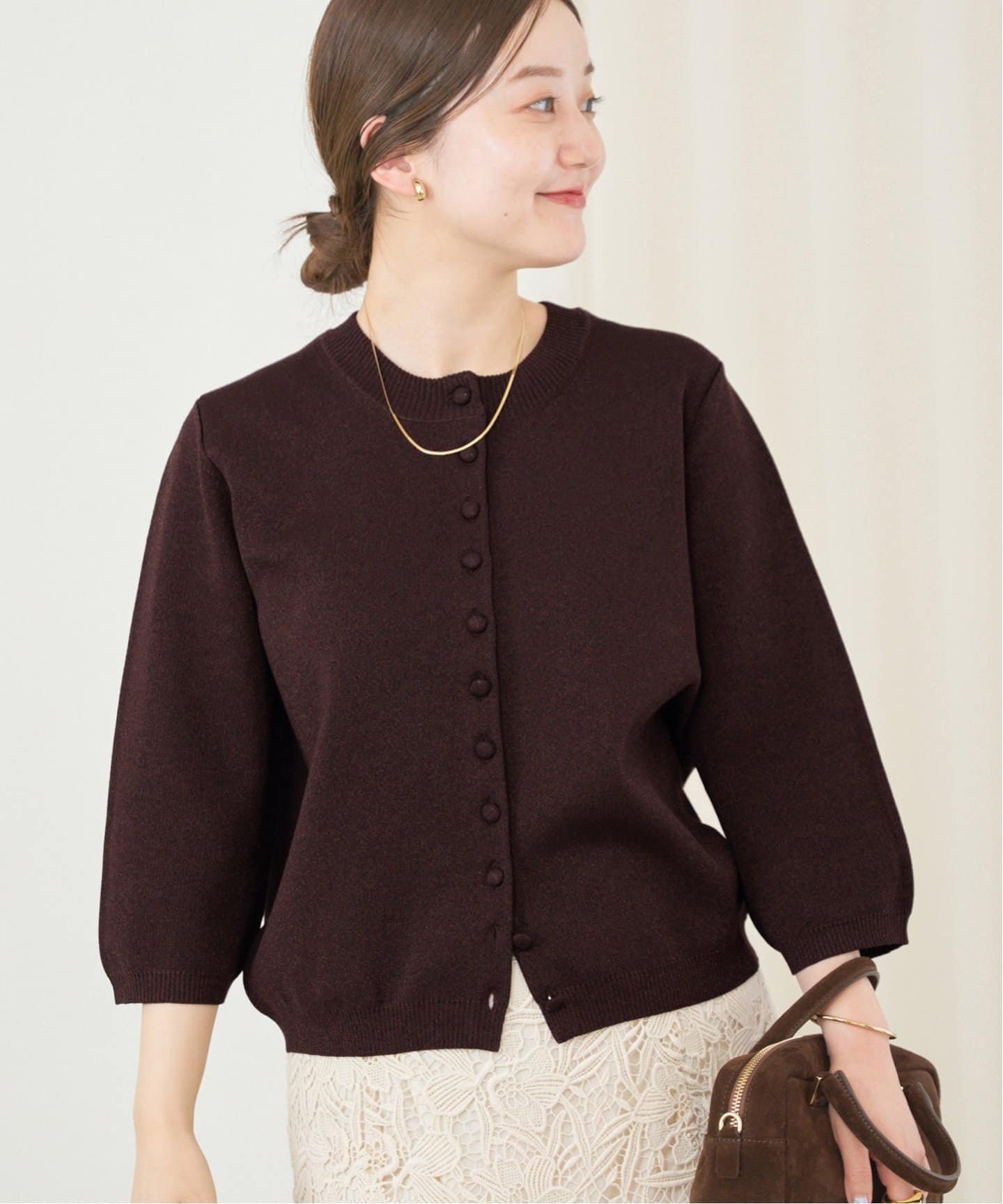 【イエナ/IENA】のDebussyミニカーディガン インテリア・キッズ・メンズ・レディースファッション・服の通販 founy(ファニー) 　ファッション　Fashion　レディースファッション　Fashion for Women　トップス・カットソー　Cut & Sew Tops　カーディガン・羽織り　Layered Style Cardigans　2025年　2025　2025-2026秋冬・A/W　Autumn/Winter 2025–26 AW25–26　イタリア　Italy　カーディガン　Cardigan, Knitwear　ジャケット　Jacket, Outerwear　人気　Popular, Best Seller　羽織　Haori, Light Jacket　ブラウン|ID: prp329100004611151 ipo3291000000032996612