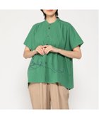 【スーパーハッカ/SUPER HAKKA】のコットンローンワッシャー ホームワード刺繡ブラウス 人気、トレンドファッション・服の通販 founy(ファニー) ファッション Fashion レディースファッション Fashion for Women トップス・カットソー Cut & Sew Tops シャツ・ブラウス・オフィスカジュアル Elegant Blouses & Button-Ups thumbnail グリーン|ID: prp329100004611174 ipo3291000000033599102