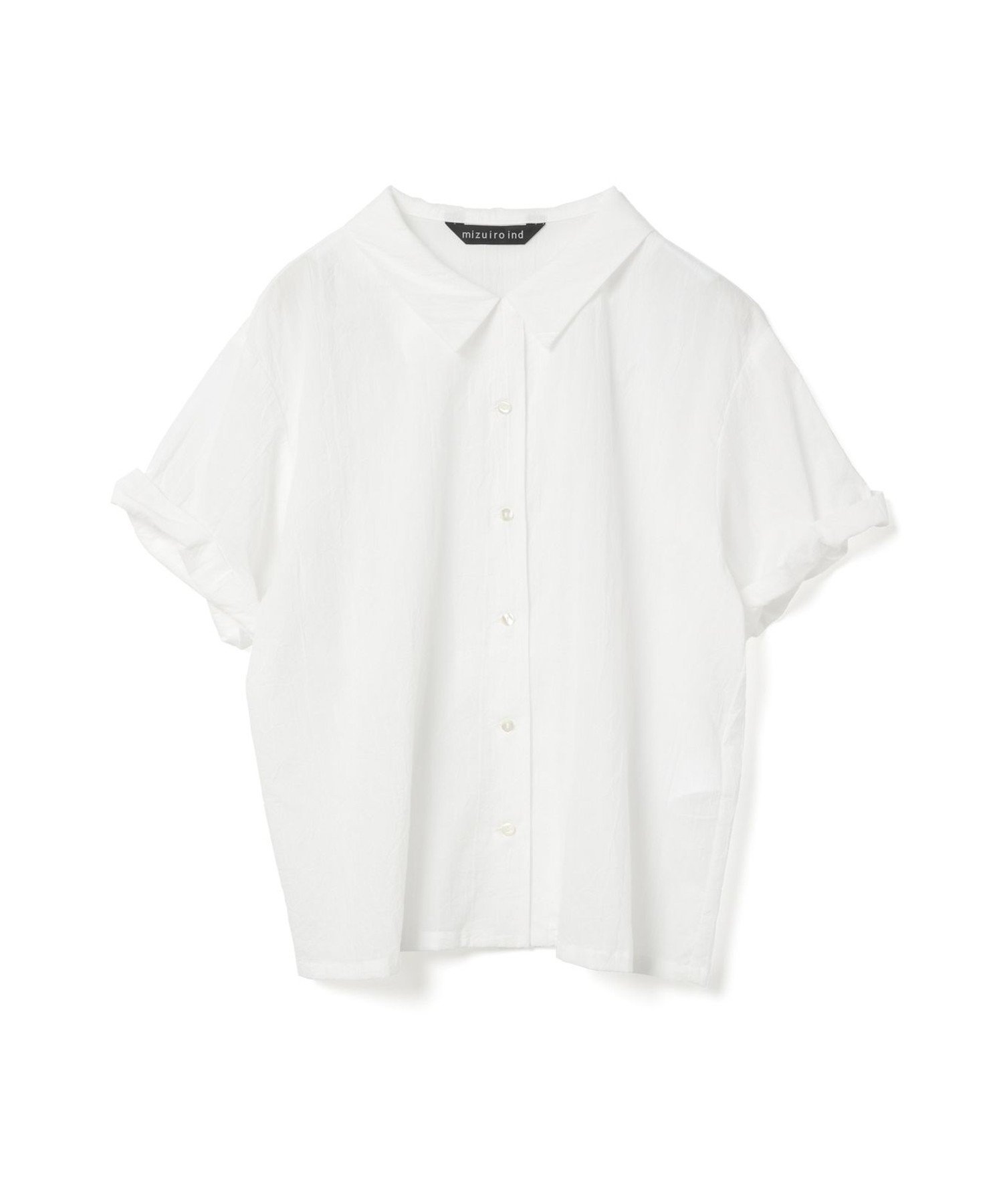 【マーコート/MARcourt】のmizuiro ind ロールアップスリーブシャツ インテリア・キッズ・メンズ・レディースファッション・服の通販 founy(ファニー) 　ファッション　Fashion　レディースファッション　Fashion for Women　トップス・カットソー　Cut & Sew Tops　シャツ・ブラウス・オフィスカジュアル　Elegant Blouses & Button-Ups　シンプル　Simple, Minimal　ポケット　Pocket, Pocket Detail　レギュラー　Regular, Standard Fit　ロールアップ　Roll-Up, Cuffed Hem　無地　Plain, Solid Color　オフホワイト|ID: prp329100004611175 ipo3291000000032996962