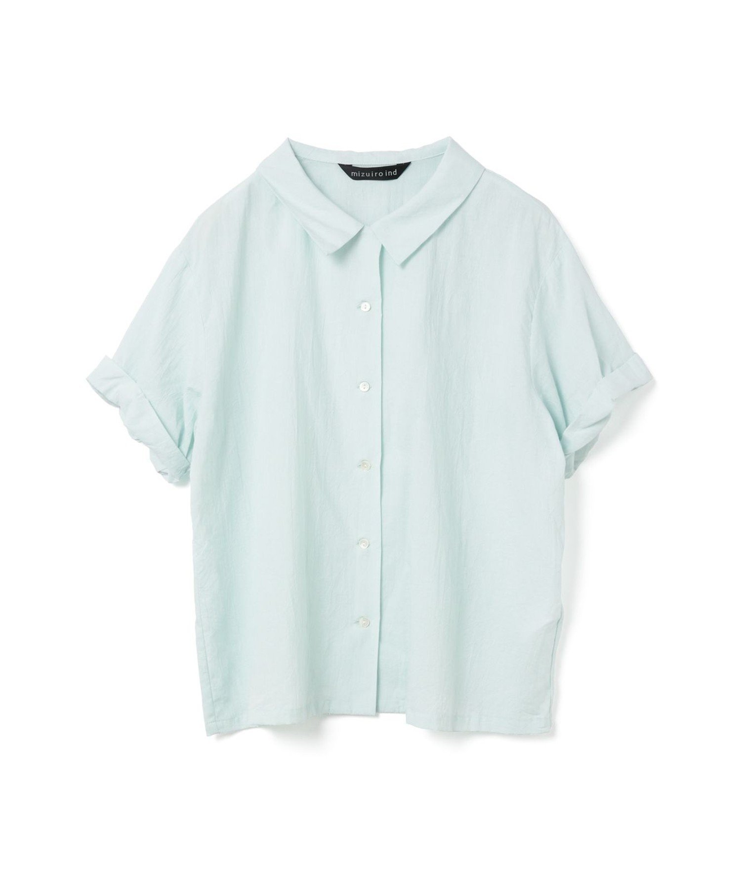 【マーコート/MARcourt】のmizuiro ind ロールアップスリーブシャツ インテリア・キッズ・メンズ・レディースファッション・服の通販 founy(ファニー) 　ファッション　Fashion　レディースファッション　Fashion for Women　トップス・カットソー　Cut & Sew Tops　シャツ・ブラウス・オフィスカジュアル　Elegant Blouses & Button-Ups　シンプル　Simple, Minimal　ポケット　Pocket, Pocket Detail　レギュラー　Regular, Standard Fit　ロールアップ　Roll-Up, Cuffed Hem　無地　Plain, Solid Color　ライトサックス|ID: prp329100004611175 ipo3291000000032996964