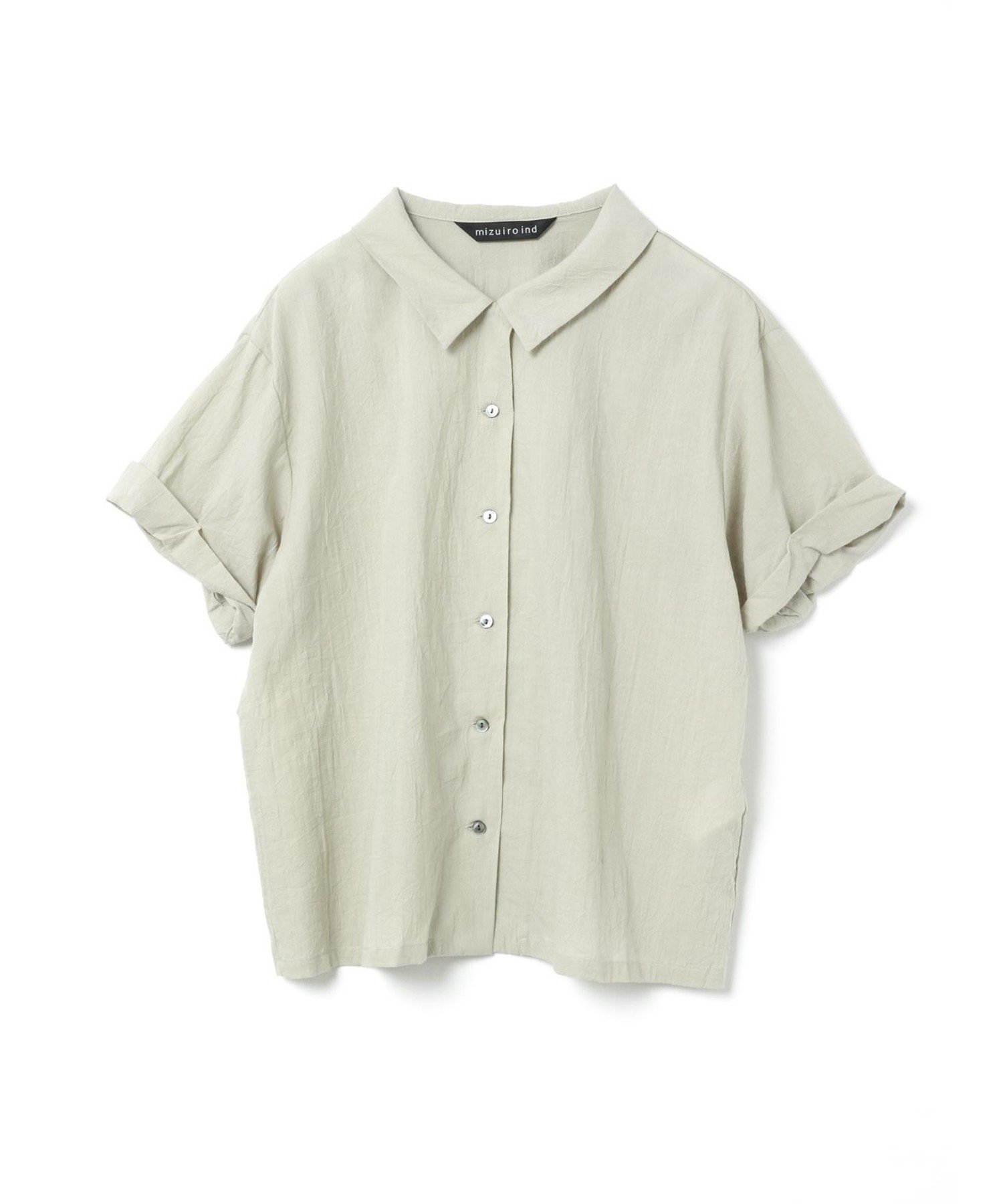 【マーコート/MARcourt】のmizuiro ind ロールアップスリーブシャツ インテリア・キッズ・メンズ・レディースファッション・服の通販 founy(ファニー) 　ファッション　Fashion　レディースファッション　Fashion for Women　トップス・カットソー　Cut & Sew Tops　シャツ・ブラウス・オフィスカジュアル　Elegant Blouses & Button-Ups　シンプル　Simple, Minimal　ポケット　Pocket, Pocket Detail　レギュラー　Regular, Standard Fit　ロールアップ　Roll-Up, Cuffed Hem　無地　Plain, Solid Color　ライトグレー|ID: prp329100004611175 ipo3291000000032996970