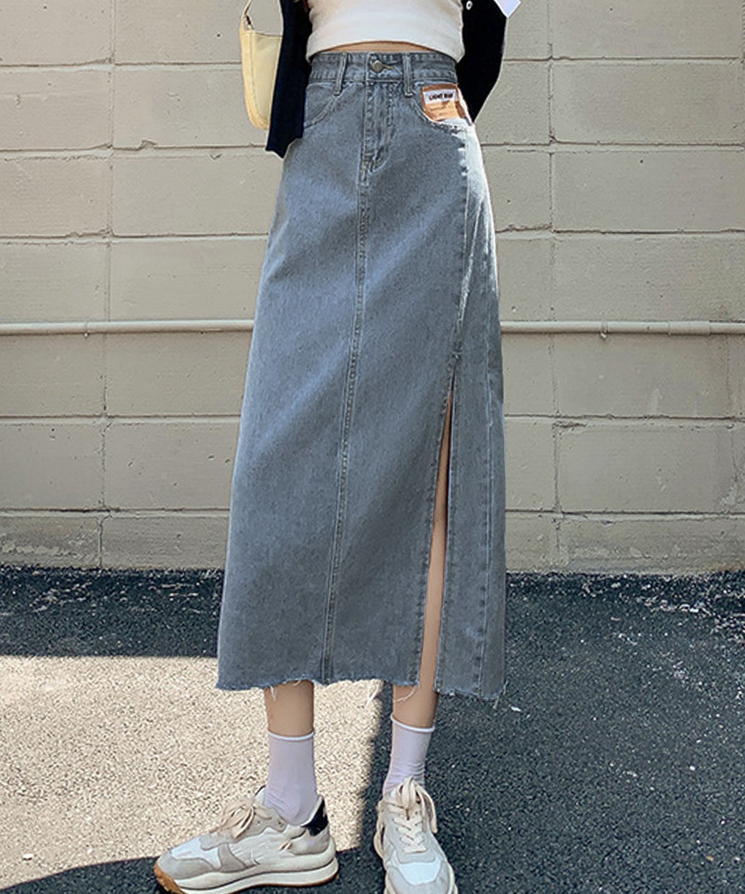 【アミュレット/Amulet】の【Dewlily】デニム風ロングスリットスカート インテリア・キッズ・メンズ・レディースファッション・服の通販 founy(ファニー) 　ファッション　Fashion　レディースファッション　Fashion for Women　スカート　Skirts　シンプル　Simple, Minimal　スリット　Slit, Slit Detail　デニム　Denim, Jeans Material　ブルー|ID: prp329100004611178 ipo3291000000033191310