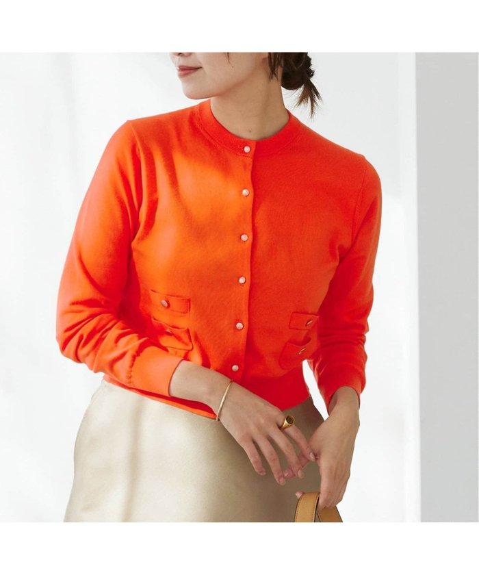【イエナ/IENA】のPARIGI クルーネックカーディガン インテリア・キッズ・メンズ・レディースファッション・服の通販 founy(ファニー) https://founy.com/ ファッション Fashion レディースファッション Fashion for Women トップス・カットソー Cut & Sew Tops カーディガン・羽織り Layered Style Cardigans 2025年 2025 2025春夏・S/S Spring/Summer 2025 SS25 コンパクト Compact, Small Size ポケット Pocket, Pocket Detail メタル Metal, Metal Parts |ID: prp329100004611212 ipo3291000000032997581