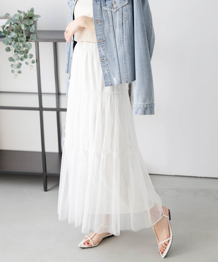 【その他のブランド/Other】の2way ティアードチュールスカート インテリア・キッズ・メンズ・レディースファッション・服の通販 founy(ファニー) https://founy.com/ ファッション Fashion レディースファッション Fashion for Women スカート Skirts ショート Short, Short Length スリット Slit, Slit Detail チュール Tulip, Tulip Motif ティアードスカート Tiered Skirt, Flounced Skirt デニム Denim, Jeans Material トレンド Trend, Trending Now フェミニン Feminine, Girly ペチコート Petticoat, Underskirt |ID: prp329100004611218 ipo3291000000032997639