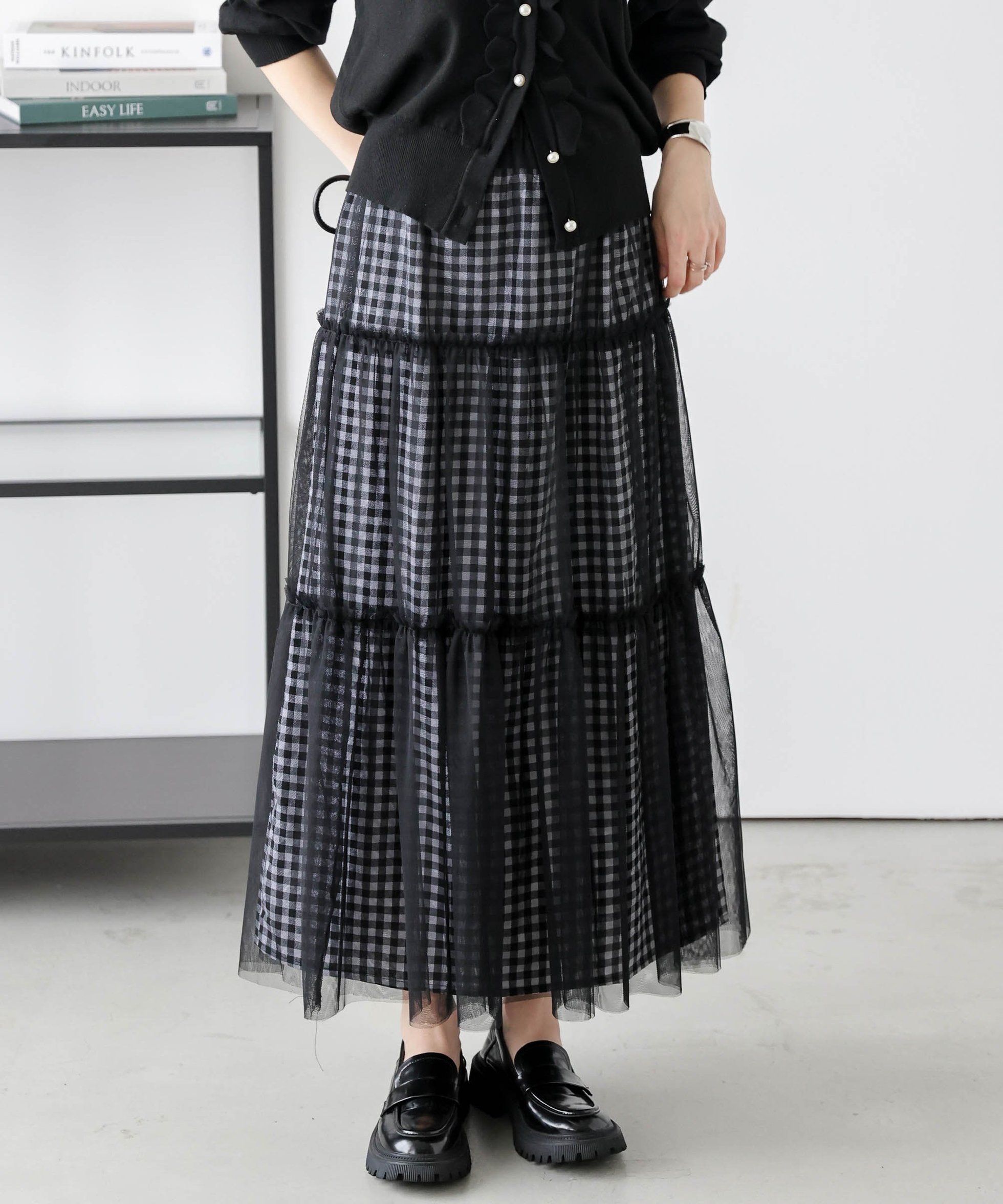 【その他のブランド/Other】の2way ティアードチュールスカート インテリア・キッズ・メンズ・レディースファッション・服の通販 founy(ファニー) 　ファッション　Fashion　レディースファッション　Fashion for Women　スカート　Skirts　ショート　Short, Short Length　スリット　Slit, Slit Detail　チュール　Tulip, Tulip Motif　ティアードスカート　Tiered Skirt, Flounced Skirt　デニム　Denim, Jeans Material　トレンド　Trend, Trending Now　フェミニン　Feminine, Girly　ペチコート　Petticoat, Underskirt　チェック|ID: prp329100004611218 ipo3291000000032997646
