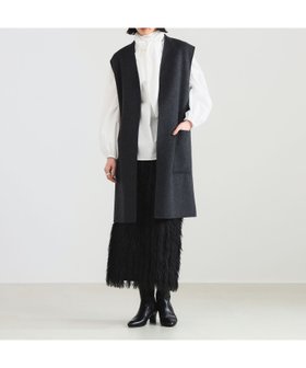 【デミルクス ビームス/Demi-Luxe BEAMS】のリバー ロングジレ 人気、トレンドファッション・服の通販 founy(ファニー) ファッション Fashion レディースファッション Fashion for Women アウター Coat / Outerwear Collection トップス・カットソー Cut & Sew Tops ベスト&ジレ / 重ね着スタイル Vests & Gilets シンプル Simple, Minimal パッチ Patch, Appliqué フロント Front, Front Design ポケット Pocket, Pocket Detail リュクス Luxury, Elegant, High-End, Chic ロング Long, Long-Length ワイド Wide, Wide Fit 冬 Winter / This Winter |ID:prp329100004611334
