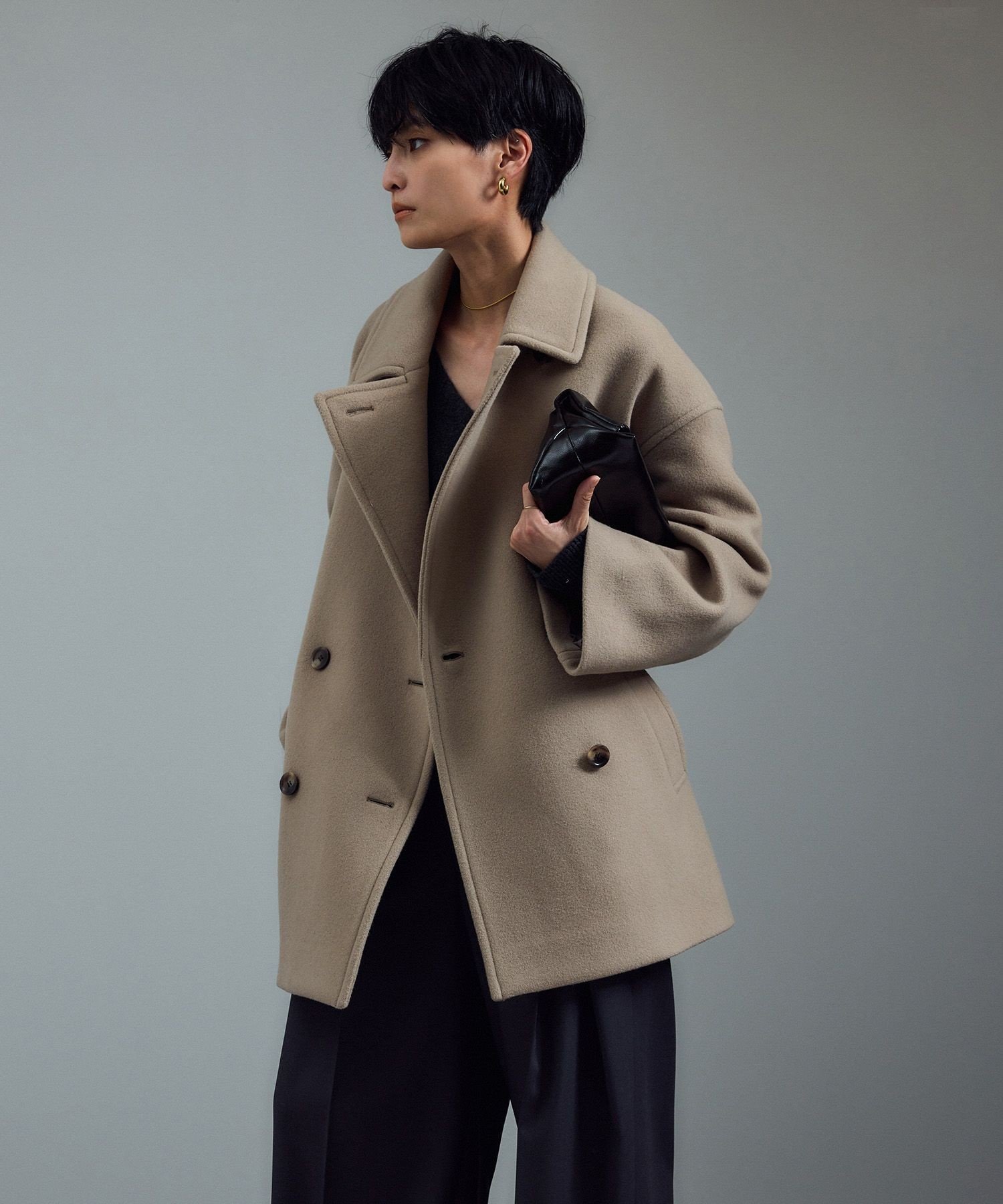 【サロン アダム エ ロペ/SALON adam et rope'】の【WEB限定】MANTECOウールPコート 人気、トレンドファッション・服の通販 founy(ファニー) 　ファッション　Fashion　レディースファッション　Fashion for Women　アウター　Coat / Outerwear Collection　コート・ロングコート・ピーコート　Long Coats, Peacoats & More　Pコート　Pea Coats　クラシック　Classic, Timeless Style　コクーン　Cocoon, Cocoon Silhouette　ショート　Short, Short Length　シンプル　Simple, Minimal　タイトスカート　Pencil Skirt, Tight Skirt　ダウン　Down, Puffer　デニム　Denim, Jeans Material　バランス　Balance, Style Balance　フォルム　Silhouette, Form　ポケット　Pocket, Pocket Detail　リラックス　Relax, Relaxed Fit　ワイド　Wide, Wide Fit　A/W・秋冬　Autumn/Winter　おすすめ　Recommended / Our Picks　エレガント 上品　Elegant　 other-1|ID: prp329100004611341 ipo3291000000032998516