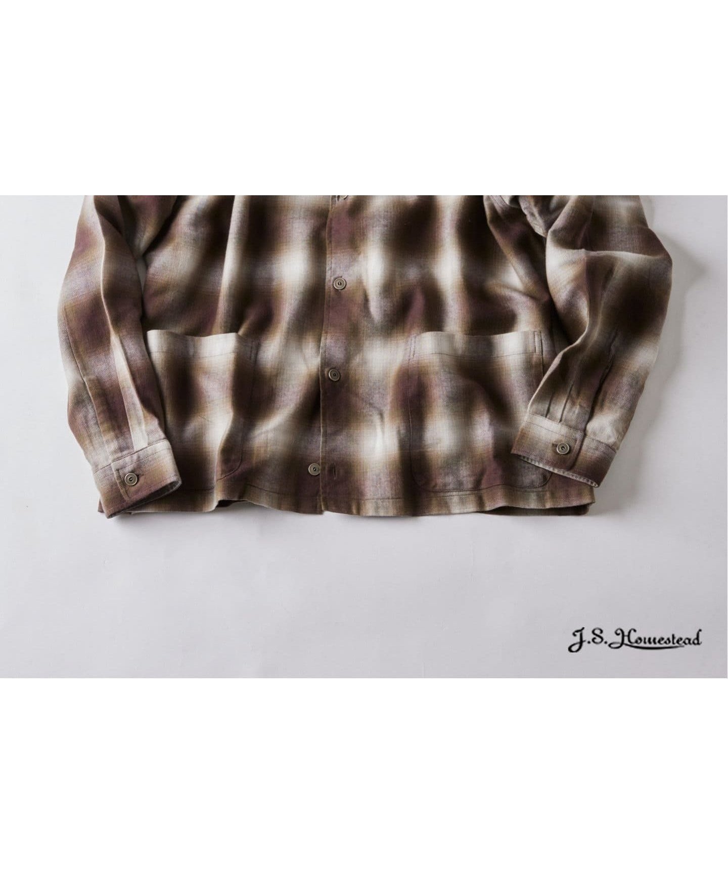 【ジャーナルスタンダード/JOURNAL STANDARD / MEN】のJ.S.Homestead / リラックス オンブレ オープン カラー シャツ インテリア・キッズ・メンズ・レディースファッション・服の通販 founy(ファニー) 　ファッション　Fashion　メンズファッション　Fashion for Men　クラシック　Classic, Timeless Style　リラックス　Relax, Relaxed Fit　羽織　Haori, Light Jacket　ブラウン C|ID: prp329100004611344 ipo3291000000033056532