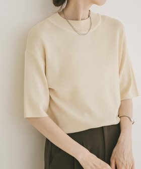 【アイテムズアーバンリサーチ/ITEMS URBAN RESEARCH】のソウバリハンソデニット 人気、トレンドファッション・服の通販 founy(ファニー) ファッション Fashion レディースファッション Fashion for Women トップス・カットソー Cut & Sew Tops ニット Knit Tops & Sweaters 2025年 2025 2025春夏・S/S Spring/Summer 2025 SS25 シンプル Simple, Minimal エレガント 上品 Elegant 半袖 Short Sleeve, Half Sleeve 夏 Summer S/S・春夏 SS, Spring/Summer, Warm Season 無地 Plain, Solid Color |ID:prp329100004611375