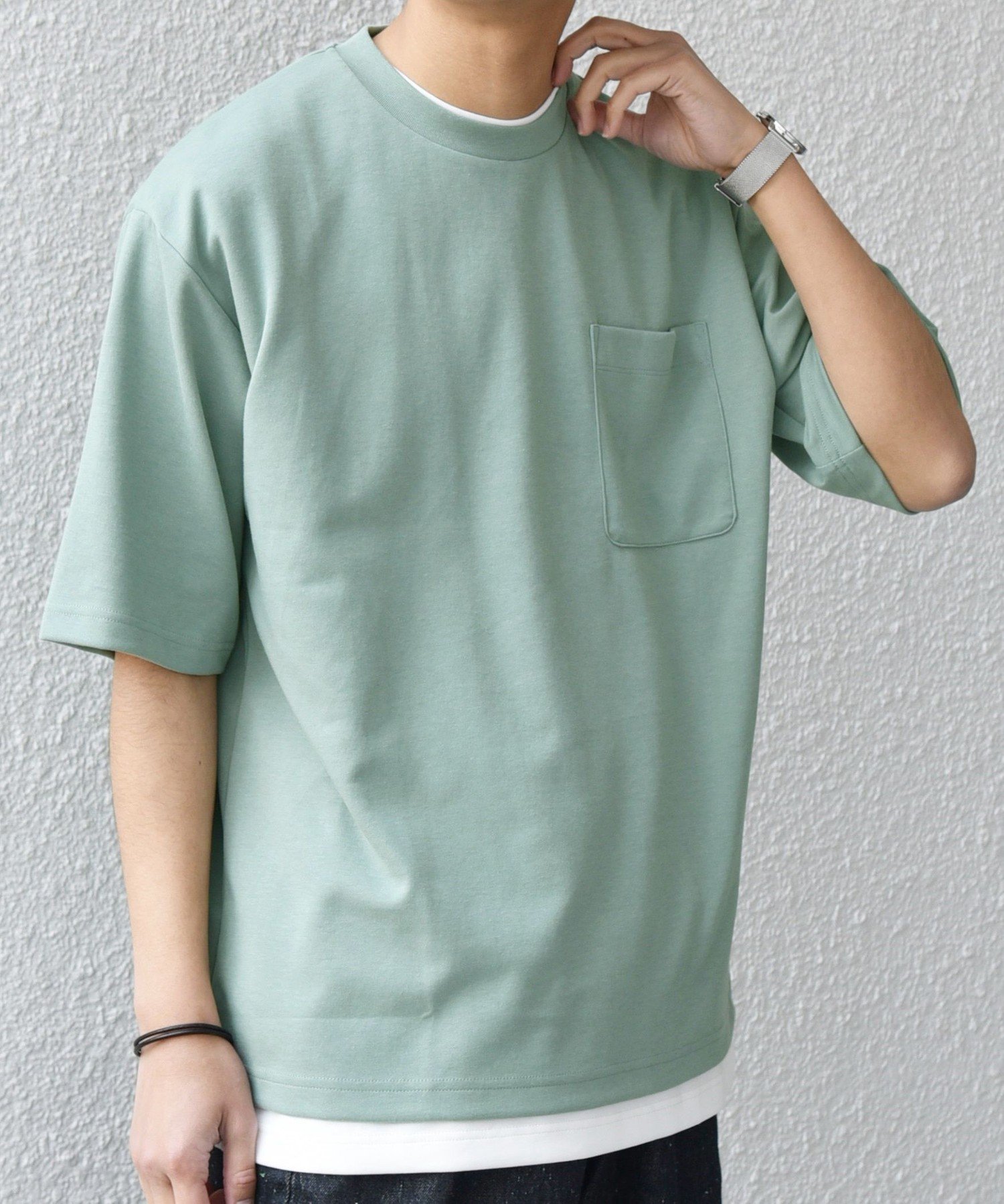【シップス/SHIPS / MEN】のSHIPS any 接触冷感 COOL TOUCH スムース リラックス ポケット Tシャツ インテリア・キッズ・メンズ・レディースファッション・服の通販 founy(ファニー) 　ファッション　Fashion　メンズファッション　Fashion for Men　おすすめ　Recommended / Our Picks　シンプル　Simple, Minimal　ポケット　Pocket, Pocket Detail　リラックス　Relax, Relaxed Fit　夏　Summer　グリーン|ID: prp329100004611376 ipo3291000000032998879