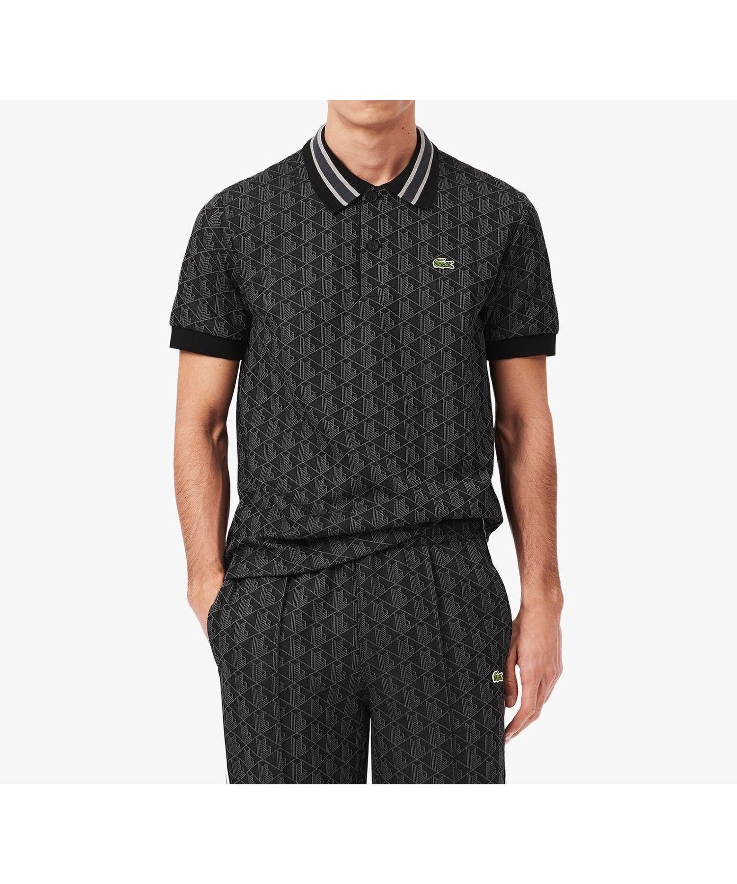【ラコステ/LACOSTE / MEN】のモノグラムジャカード半袖ポロシャツ 人気、トレンドファッション・服の通販 founy(ファニー) 　ファッション　Fashion　メンズファッション　Fashion for Men　エレガント 上品　Elegant　クラシック　Classic, Timeless Style　ジャカード／ジャガード　Jacquard, Woven Pattern　ボーダー　Border, Stripe　ポロシャツ　Polo Shirt, Collared Tee　モチーフ　Motif, Design Theme　半袖　Short Sleeve, Half Sleeve　 other-1|ID: prp329100004611415 ipo3291000000032999467