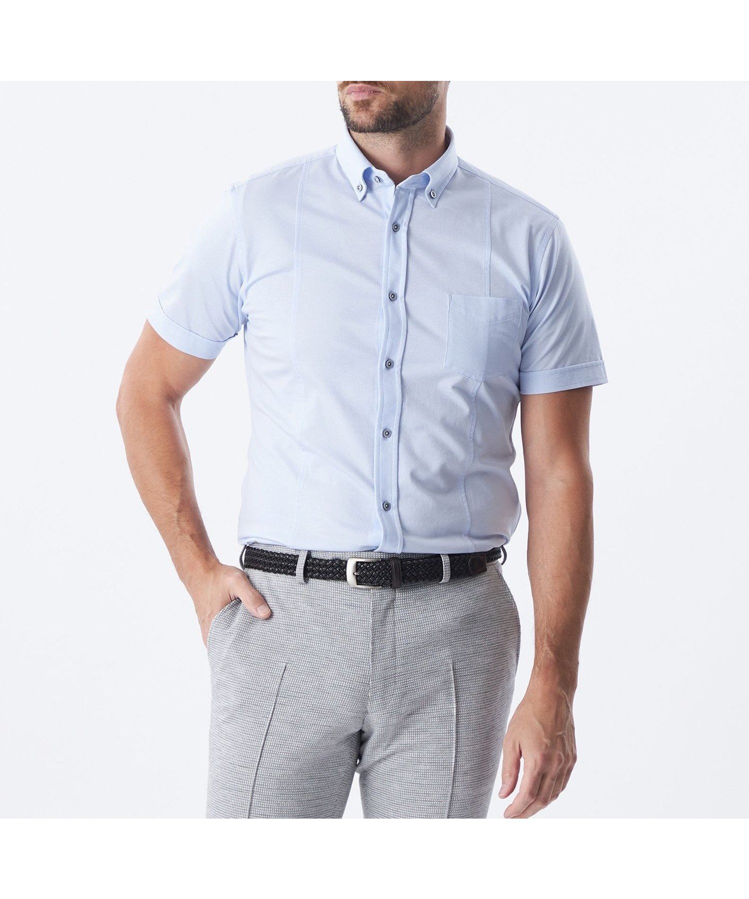 【その他のブランド/Other】のブライトポリエステルショートスリーブシャツ 人気、トレンドファッション・服の通販 founy(ファニー) 　ファッション　Fashion　メンズファッション　Fashion for Men　おすすめ　Recommended / Our Picks　インナー　Innerwear　ショート　Short, Short Length　シンプル　Simple, Minimal　ジャケット　Jacket, Outerwear　デニム　Denim, Jeans Material　ビジネス 仕事 通勤　Business / Work / Commuting　夏　Summer　春　Spring　S/S・春夏　SS, Spring/Summer, Warm Season　 other-1|ID: prp329100004611479 ipo3291000000033561934