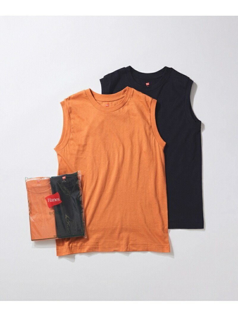 【アダム エ ロペ/ADAM ET ROPE'】の【Hanes for BIOTOP】Sleeveless T-Shirts インテリア・キッズ・メンズ・レディースファッション・服の通販 founy(ファニー) 　ファッション　Fashion　レディースファッション　Fashion for Women　トップス・カットソー　Cut & Sew Tops　シャツ・ブラウス・オフィスカジュアル　Elegant Blouses & Button-Ups　ロングTシャツ・Tシャツ　Longline T-Shirts & Tees　アンダー　Underwear Essentials　インナー　Innerwear　カットソー　Cut and Sewn Top　シンプル　Simple, Minimal　スリーブ　Sleeve, Long Sleeve / Short Sleeve　ノースリーブ　Sleeveless, No-Sleeve　パターン　Pattern, Design Print　ベーシック　Basic, Essential　ヴィンテージ　Vintage Style　人気　Popular, Best Seller　別注　Limited Edition, Custom Order　ネイビー系(41)|ID: prp329100004611531 ipo3291000000033321550