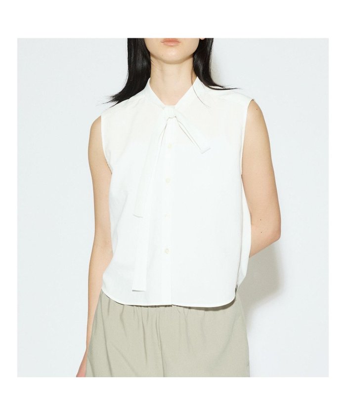 【マーコート/MARcourt】のMIDIUMISOLID for Ladies ノースリーブタイカラーブラウス インテリア・キッズ・メンズ・レディースファッション・服の通販 founy(ファニー) https://founy.com/ ファッション Fashion レディースファッション Fashion for Women トップス・カットソー Cut & Sew Tops キャミソール&ノースリーブ Camisoles & Sleeveless Tops シャツ・ブラウス・オフィスカジュアル Elegant Blouses & Button-Ups コンパクト Compact, Small Size スタンド Stand Collar, Upright Stand セットアップ Set-Up, Coordinated Outfit ノースリーブ Sleeveless, No-Sleeve ポケット Pocket, Pocket Detail エレガント 上品 Elegant 無地 Plain, Solid Color |ID: prp329100004611552 ipo3291000000033001009
