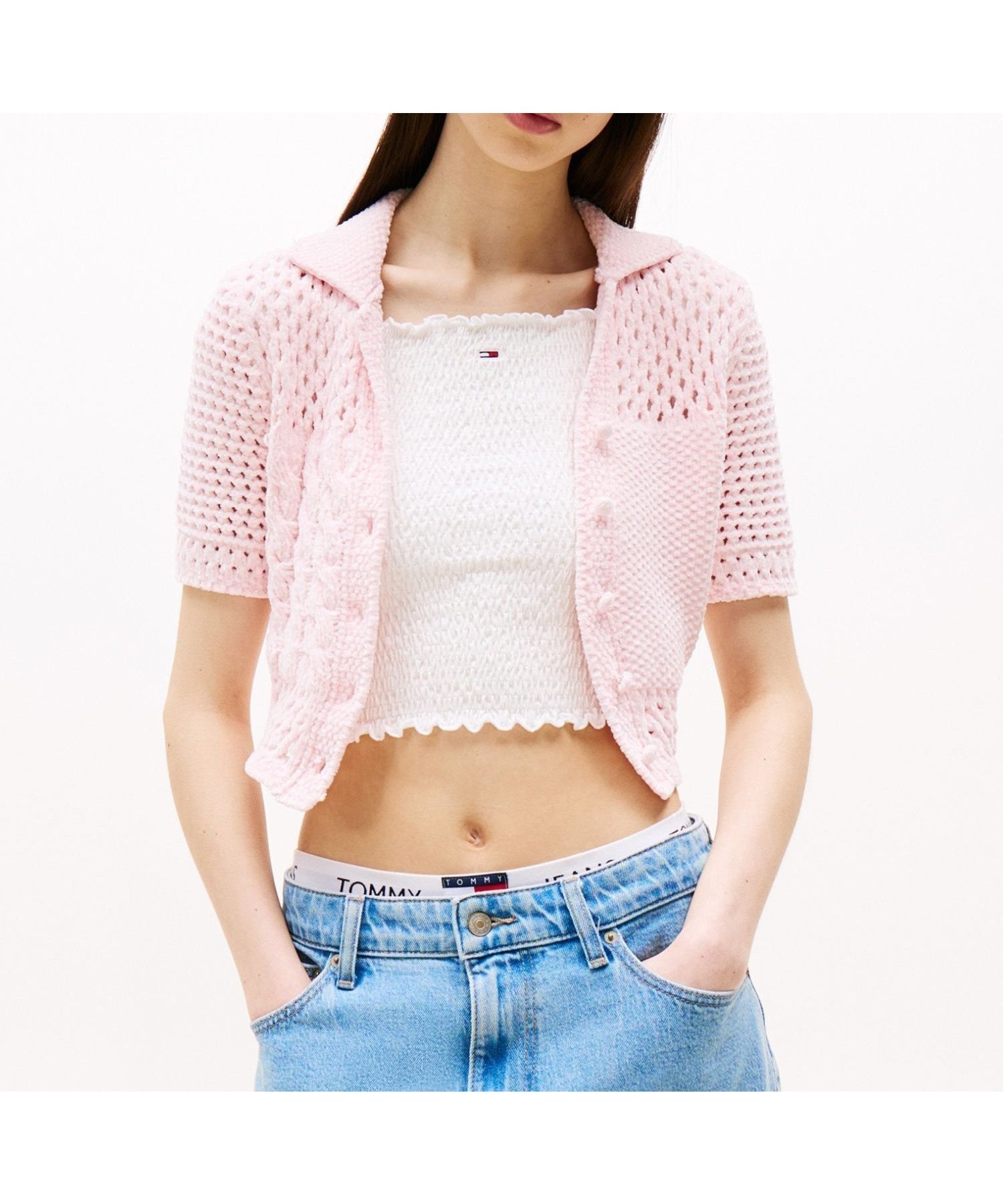 【トミーヒルフィガー/TOMMY HILFIGER】のフラッグポロセーターカーディガン インテリア・キッズ・メンズ・レディースファッション・服の通販 founy(ファニー) 　ファッション　Fashion　レディースファッション　Fashion for Women　トップス・カットソー　Cut & Sew Tops　カーディガン・羽織り　Layered Style Cardigans　おすすめ　Recommended / Our Picks　アメリカン　American Style　インナー　Innerwear　カーディガン　Cardigan, Knitwear　クラシック　Classic, Timeless Style　クロップド　Cropped, Short Length　コンパクト　Compact, Small Size　ゴルフ　Golf　セーター　Sweater, Knitwear　デニム　Denim, Jeans Material　トレンド　Trend, Trending Now　モダン　Modern, Contemporary　エレガント 上品　Elegant　人気　Popular, Best Seller　ピンクTH3|ID: prp329100004611573 ipo3291000000033001562