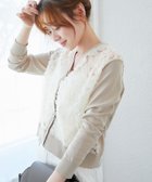 【ルクールブラン/le.coeur blanc】の《大人気完売カーデ 開始!》チュール刺繍Vネックカーディガン ベージュ|ID: prp329100004611579 ipo3291000000033001712