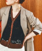【ルクールブラン/le.coeur blanc】のチュール刺繍Vネックカーディガン ブラウン|ID: prp329100004611579 ipo3291000000033812237