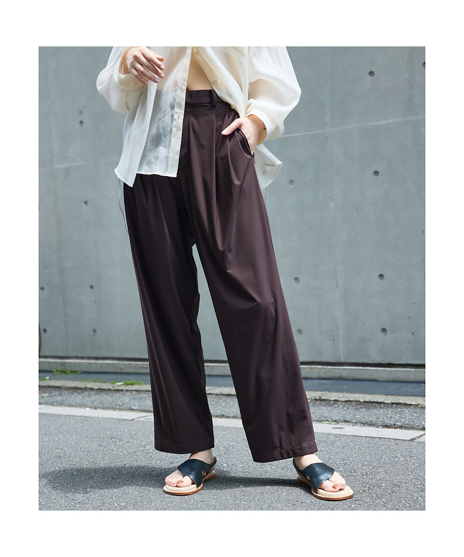 【カリテ/qualite】の【接触冷感 UV】クールトリコットタックパンツ インテリア・キッズ・メンズ・レディースファッション・服の通販 founy(ファニー) 　ファッション　Fashion　レディースファッション　Fashion for Women　パンツ　Pants & Trousers　シンプル　Simple, Minimal　トレンド　Trend, Trending Now　夏　Summer　ブラウン|ID: prp329100004611691 ipo3291000000033057231