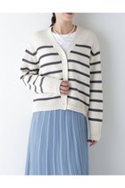 【ヒューマンウーマン/HUMAN WOMAN】のギマコットンVネックカーディガン チャコール×オフベージュ3|ID: prp329100004611747 ipo3291000000033600264