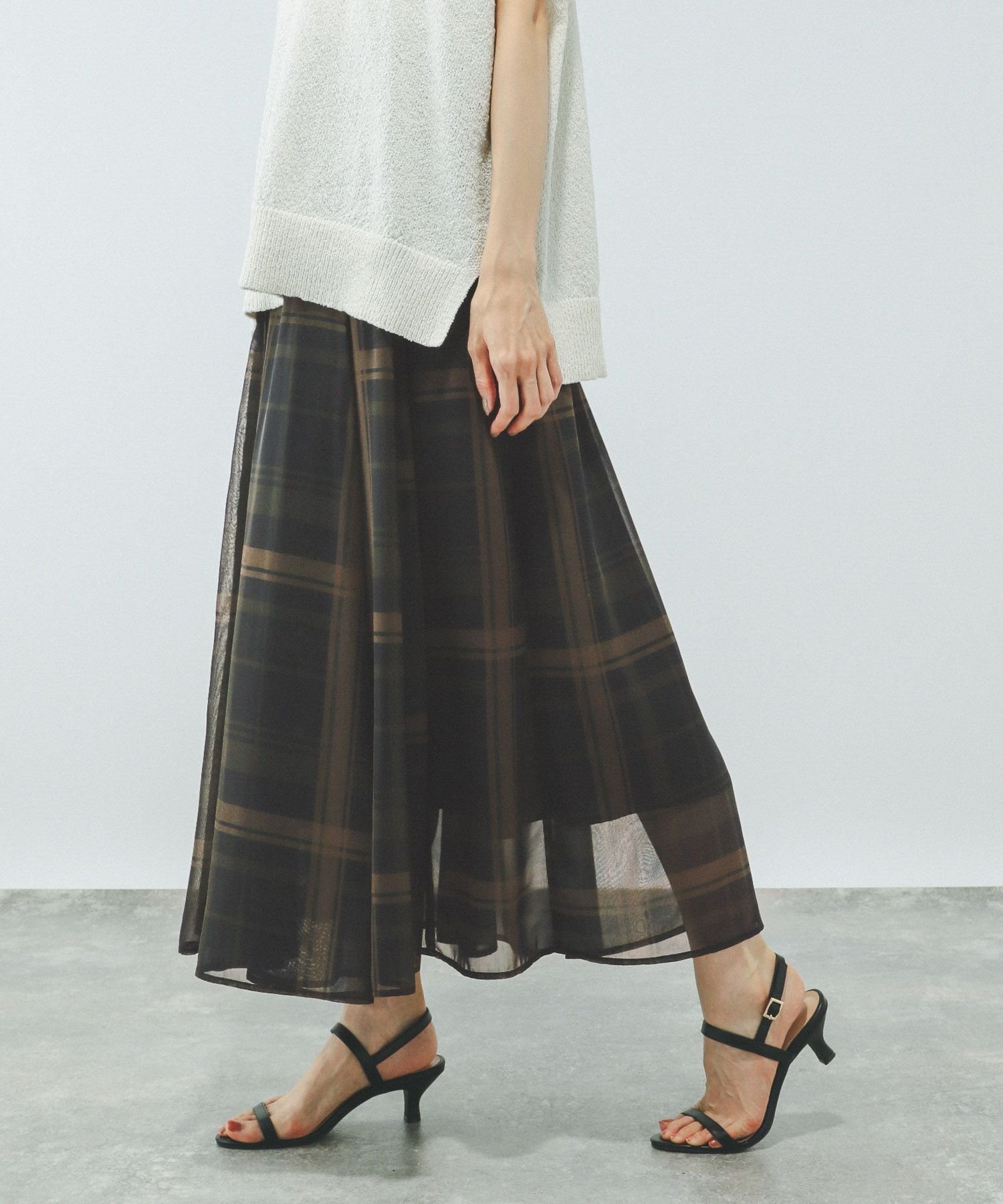 【グローバルワーク/GLOBAL WORK】のシアータックフレアスカート/571416 インテリア・キッズ・メンズ・レディースファッション・服の通販 founy(ファニー) 　ファッション　Fashion　レディースファッション　Fashion for Women　スカート　Skirts　Aライン・フレアスカート　A-Line & Flared Skirts　ギャザー　Gathered, Ruffled　シアー　Sheer, See-Through　ジャケット　Jacket, Outerwear　スウェット / スエット　Sweatshirt, Sweatwear　チェック　Check, Plaid, Tartan　フレア　Flare, Flared　夏　Summer　楽ちん　Easy Fit, Comfortable　無地　Plain, Solid Color　秋　Autumn　ネイビーチェック88|ID: prp329100004611825 ipo3291000000034598101