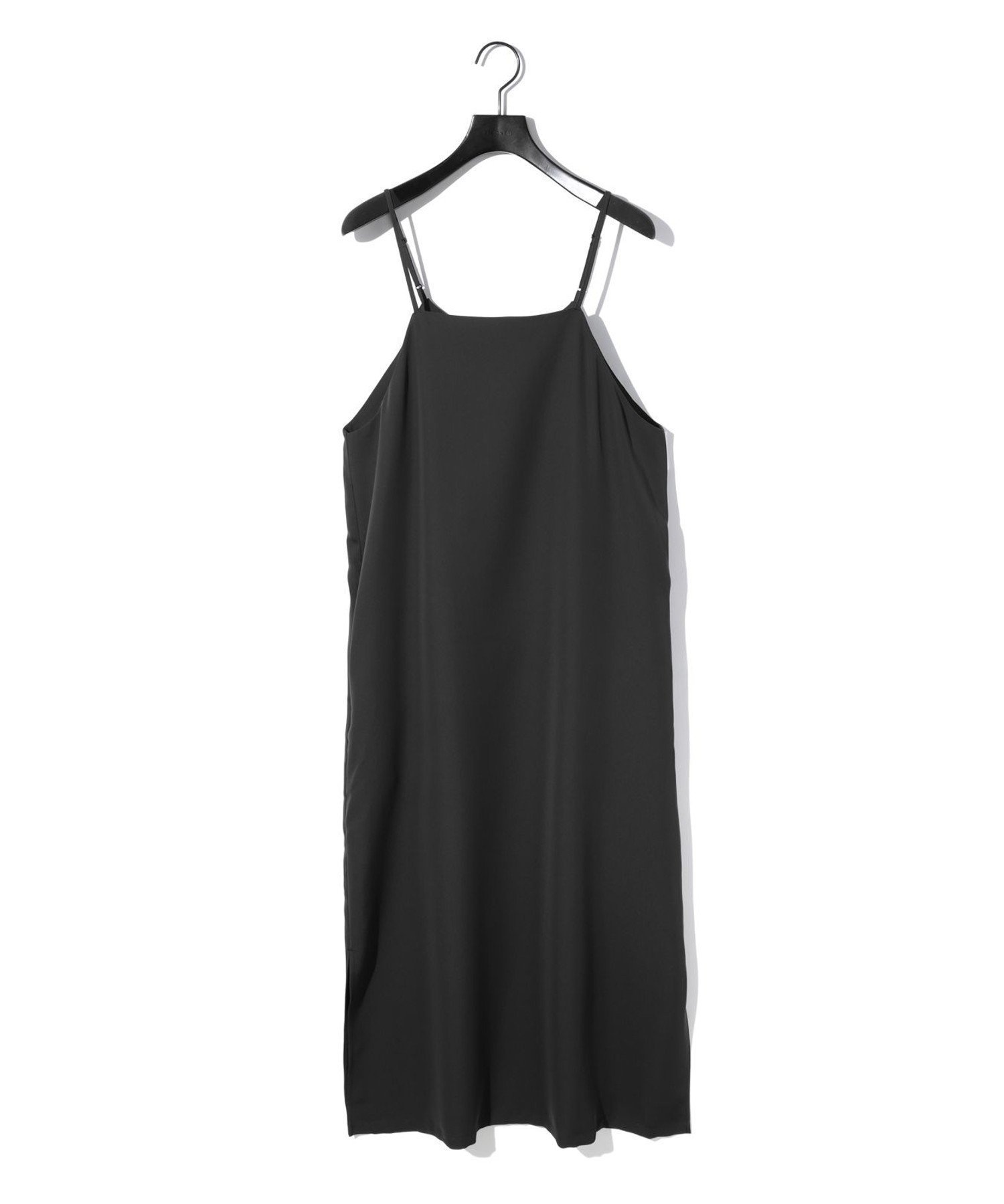 【マーコート/MARcourt】のMIDIUMISOLID for Ladies 2WAYキャミソールワンピース インテリア・キッズ・メンズ・レディースファッション・服の通販 founy(ファニー) 　ファッション　Fashion　レディースファッション　Fashion for Women　ワンピース　Dresses　キャミソール　Camisole, Spaghetti Strap Top　スリット　Slit, Slit Detail　ポケット　Pocket, Pocket Detail　無地　Plain, Solid Color　ブラック|ID: prp329100004611939 ipo3291000000033006512