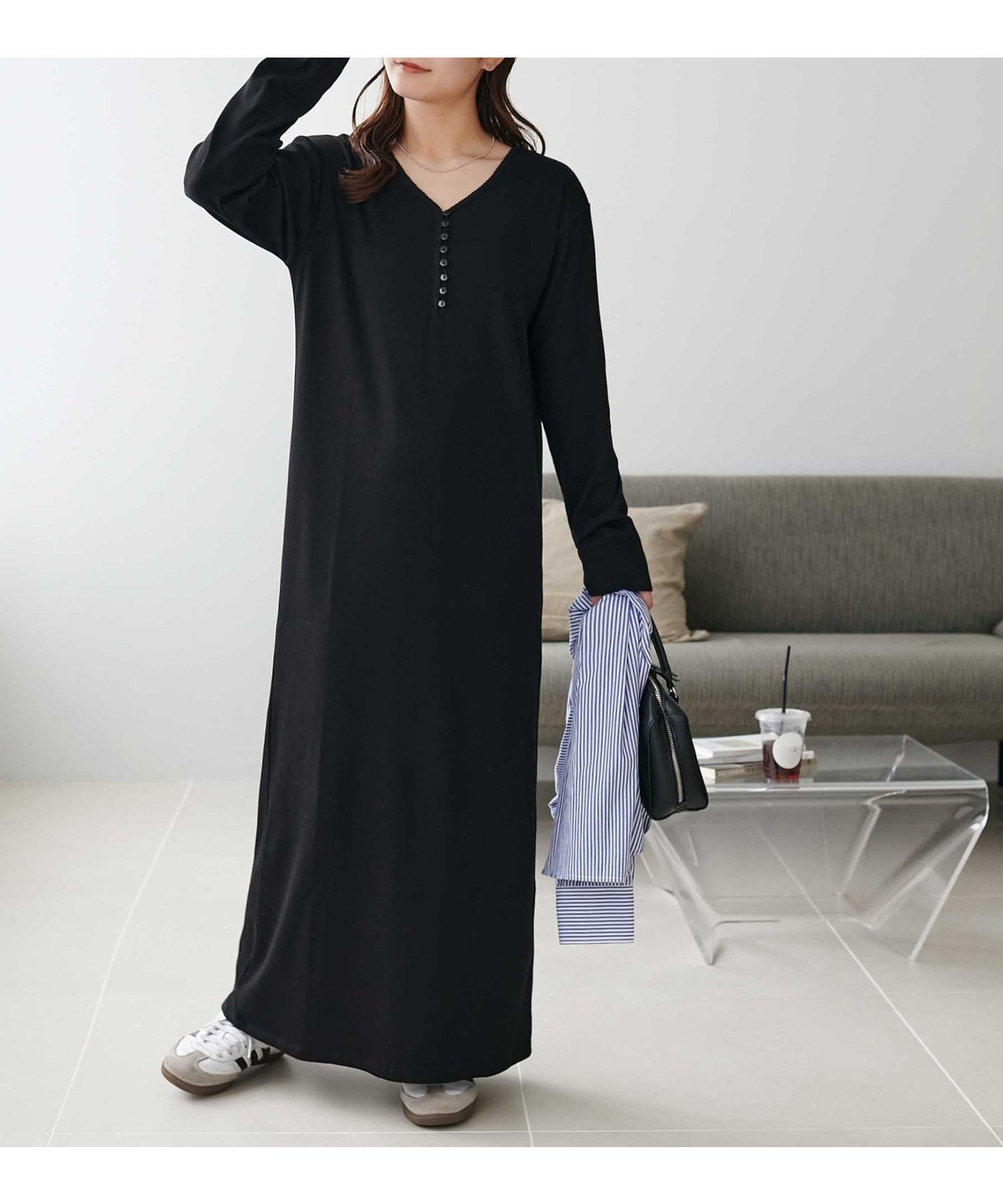 【ディスコート/Discoat】の【AW先行 】リブピコレースヘンリーカットワンピース 人気、トレンドファッション・服の通販 founy(ファニー) 　ファッション　Fashion　レディースファッション　Fashion for Women　ワンピース　Dresses　おすすめ　Recommended / Our Picks　デコルテ　Décolleté, Neckline　フィット　Fit, Slim Fit　フロント　Front, Front Design　レース　Lace, Lace Fabric　 other-1|ID: prp329100004612016 ipo3291000000033007269