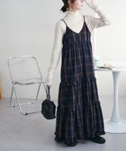 【ディスコート/Discoat】の【WEB限定】チェックティアードキャミワンピ ネイビー|ID: prp329100004612086 ipo3291000000033007783
