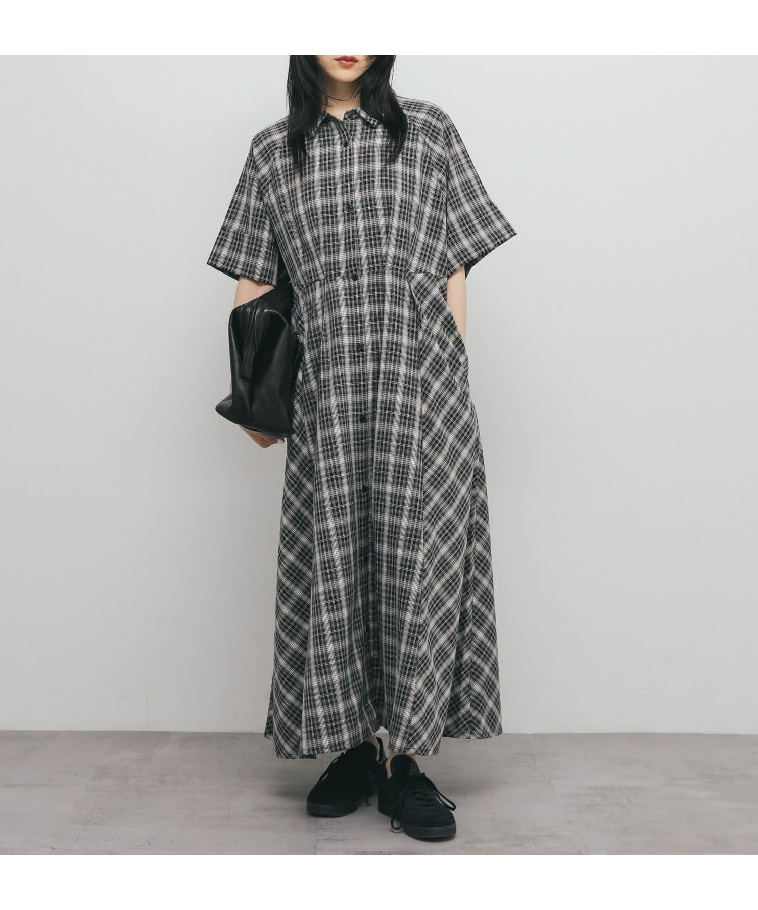 【ケービーエフ/KBF / URBAN RESEARCH】のチェックWIDEフレアワンピース 人気、トレンドファッション・服の通販 founy(ファニー) 　ファッション　Fashion　レディースファッション　Fashion for Women　ワンピース　Dresses　2025年　2025　2025春夏・S/S　Spring/Summer 2025 SS25　おすすめ　Recommended / Our Picks　カフス　Cuff Design　チェック　Check, Plaid, Tartan　フレア　Flare, Flared　夏　Summer　S/S・春夏　SS, Spring/Summer, Warm Season　 other-1|ID: prp329100004612088 ipo3291000000033007796