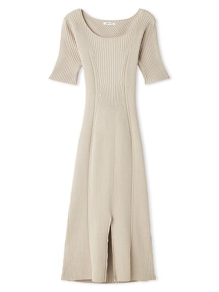 【フレイ アイディー/FRAY I.D】のバックサテンリボンニットワンピース インテリア・キッズ・メンズ・レディースファッション・服の通販 founy(ファニー) 　雑誌掲載アイテム　Magazine Picks & Fashion Features　ファッション雑誌　Fashion Magazines　ビジンヒャッカ　美人百花　ファッション　Fashion　レディースファッション　Fashion for Women　ワンピース　Dresses　ニットワンピース　Knit Dresses　5月号　May Issue　サテン　Satin, Glossy Fabric　デコルテ　Décolleté, Neckline　ラグジュアリー　Luxury, Elegant　リブニット　Rib Knit, Ribbed Knit　リボン　Ribbon, Bow　エレガント 上品　Elegant　雑誌　Magazine, Fashion Magazine　BEG[037]|ID: prp329100004612183 ipo3291000000033008831