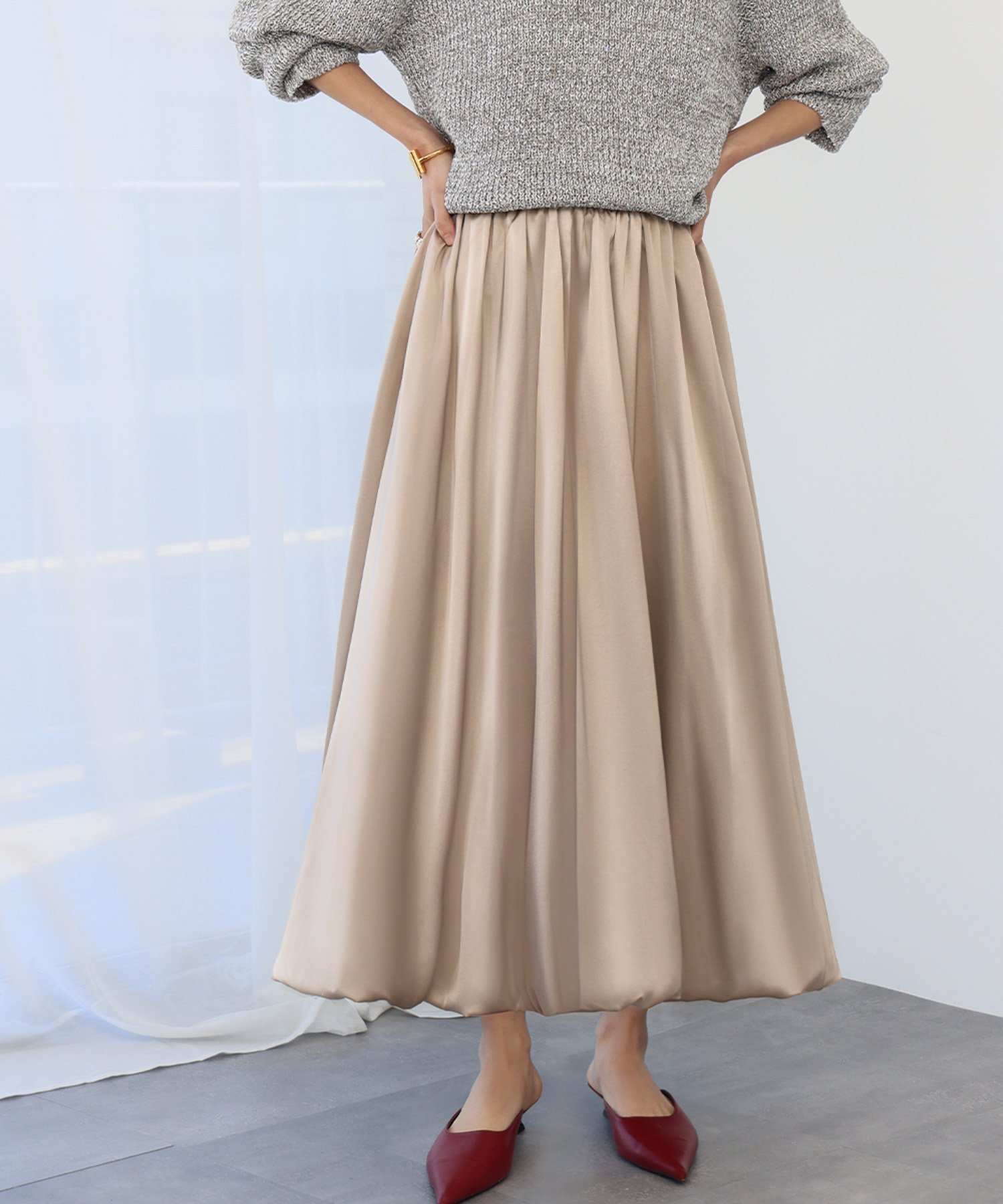 【ガール/GIRL】のサテンロングバルーンスカート【洗える】 インテリア・キッズ・メンズ・レディースファッション・服の通販 founy(ファニー) 　ファッション　Fashion　レディースファッション　Fashion for Women　スカート　Skirts　バルーン　Balloon, Balloon Silhouette　ポケット　Pocket, Pocket Detail　ロング　Long, Long-Length　エレガント 上品　Elegant　洗える　Machine Washable　MO|ID: prp329100004612193 ipo3291000000033008967