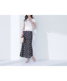 【ナチュラル ビューティー ベーシック/NATURAL BEAUTY BASIC】のフラワープリントナロースカート 人気、トレンドファッション・服の通販 founy(ファニー) ファッション Fashion レディースファッション Fashion for Women スカート Skirts コンパクト Compact, Small Size バイアス Bias, Diagonal Cut フラワー Flower, Floral モチーフ Motif, Design Theme |ID:prp329100004612251