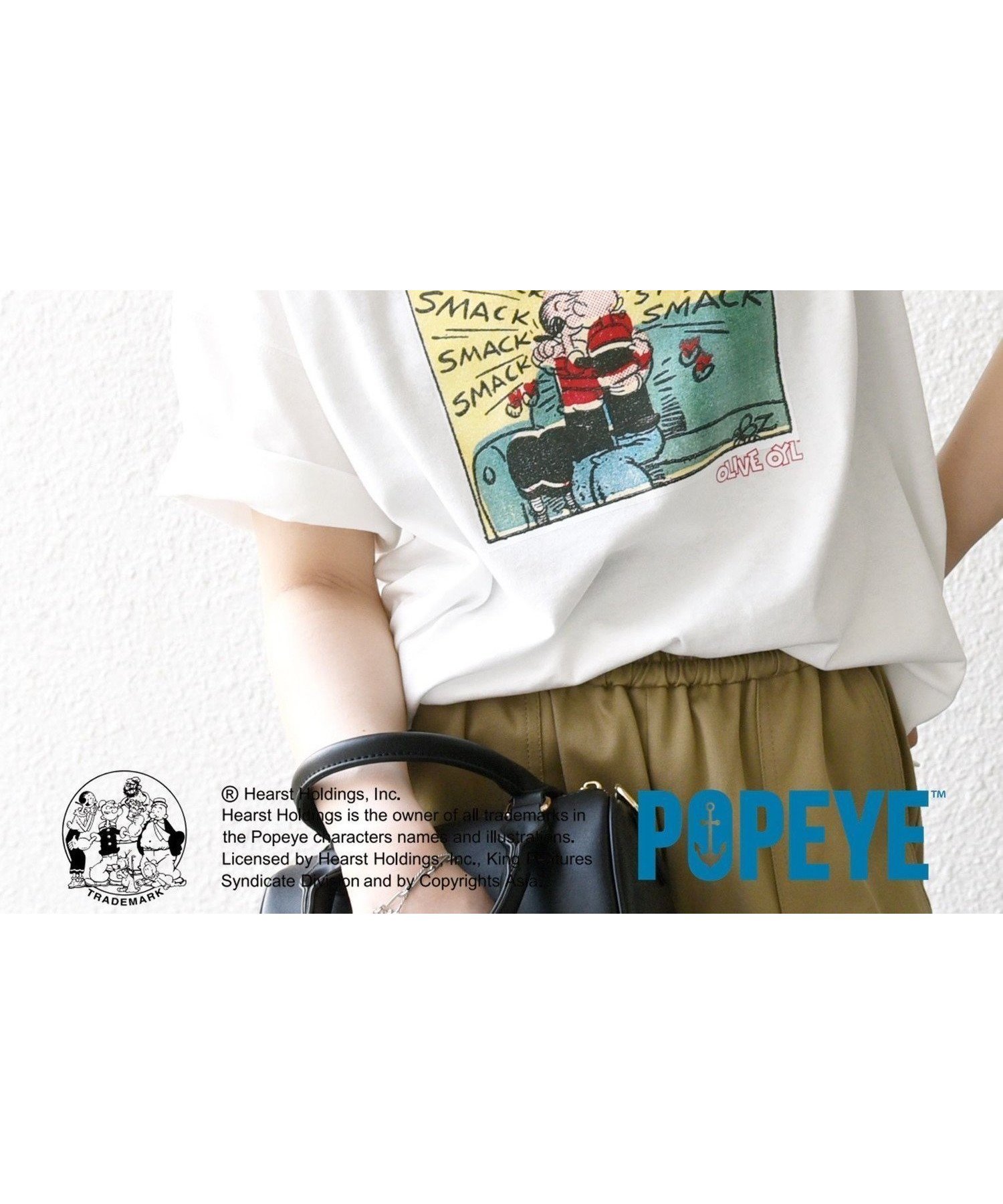 【シップス フォー ウィメン/SHIPS】のSHIPS any 洗濯機可能 OLIVE OYL(TM) プリント TEE インテリア・キッズ・メンズ・レディースファッション・服の通販 founy(ファニー) 　ファッション　Fashion　レディースファッション　Fashion for Women　オイル　Body Oil　キャラクター　Character, Licensed Characters　クラシック　Classic, Timeless Style　デニム　Denim, Jeans Material　人気　Popular, Best Seller　プリント　Print, Printed Pattern　ボトム　Bottoms, Lower Wear　2025年　2025　2025春夏・S/S　Spring/Summer 2025 SS25　ホワイト系2|ID: prp329100004612281 ipo3291000000033433135
