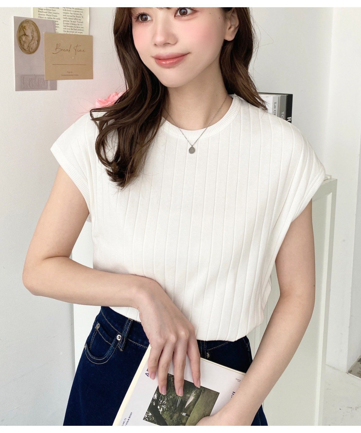 【その他のブランド/Other】の綿100%ワイドリブ.フレンチスリーブTシャツ インテリア・キッズ・メンズ・レディースファッション・服の通販 founy(ファニー) 　ファッション　Fashion　メンズファッション　Fashion for Men　カットソー　Cut and Sewn Top　キャミワンピース　Cami Dress, Slip Dress　シンプル　Simple, Minimal　スリーブ　Sleeve, Long Sleeve / Short Sleeve　フレンチ　French, French Style　ボトム　Bottoms, Lower Wear　リラックス　Relax, Relaxed Fit　ワイドリブ　Wide Rib, Wide Ribbed Knit　エレガント 上品　Elegant　定番　Standard, Basic Item　オフホワイト|ID: prp329100004612327 ipo3291000000033283296