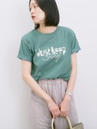 【サマンサモスモス/Samansa Mos2】の【接触冷感】ロゴプリントTシャツ 人気、トレンドファッション・服の通販 founy(ファニー) ファッション Fashion レディースファッション Fashion for Women トップス・カットソー Cut & Sew Tops シャツ・ブラウス・オフィスカジュアル Elegant Blouses & Button-Ups ロングTシャツ・Tシャツ Longline T-Shirts & Tees スリット Slit, Slit Detail プリント Print, Printed Pattern thumbnail グリーン|ID: prp329100004612361 ipo3291000000033352868