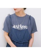 【サマンサモスモス/Samansa Mos2】の【接触冷感】ロゴプリントTシャツ 人気、トレンドファッション・服の通販 founy(ファニー) ファッション Fashion レディースファッション Fashion for Women トップス・カットソー Cut & Sew Tops シャツ・ブラウス・オフィスカジュアル Elegant Blouses & Button-Ups ロングTシャツ・Tシャツ Longline T-Shirts & Tees スリット Slit, Slit Detail プリント Print, Printed Pattern thumbnail ブルー|ID: prp329100004612361 ipo3291000000033352870