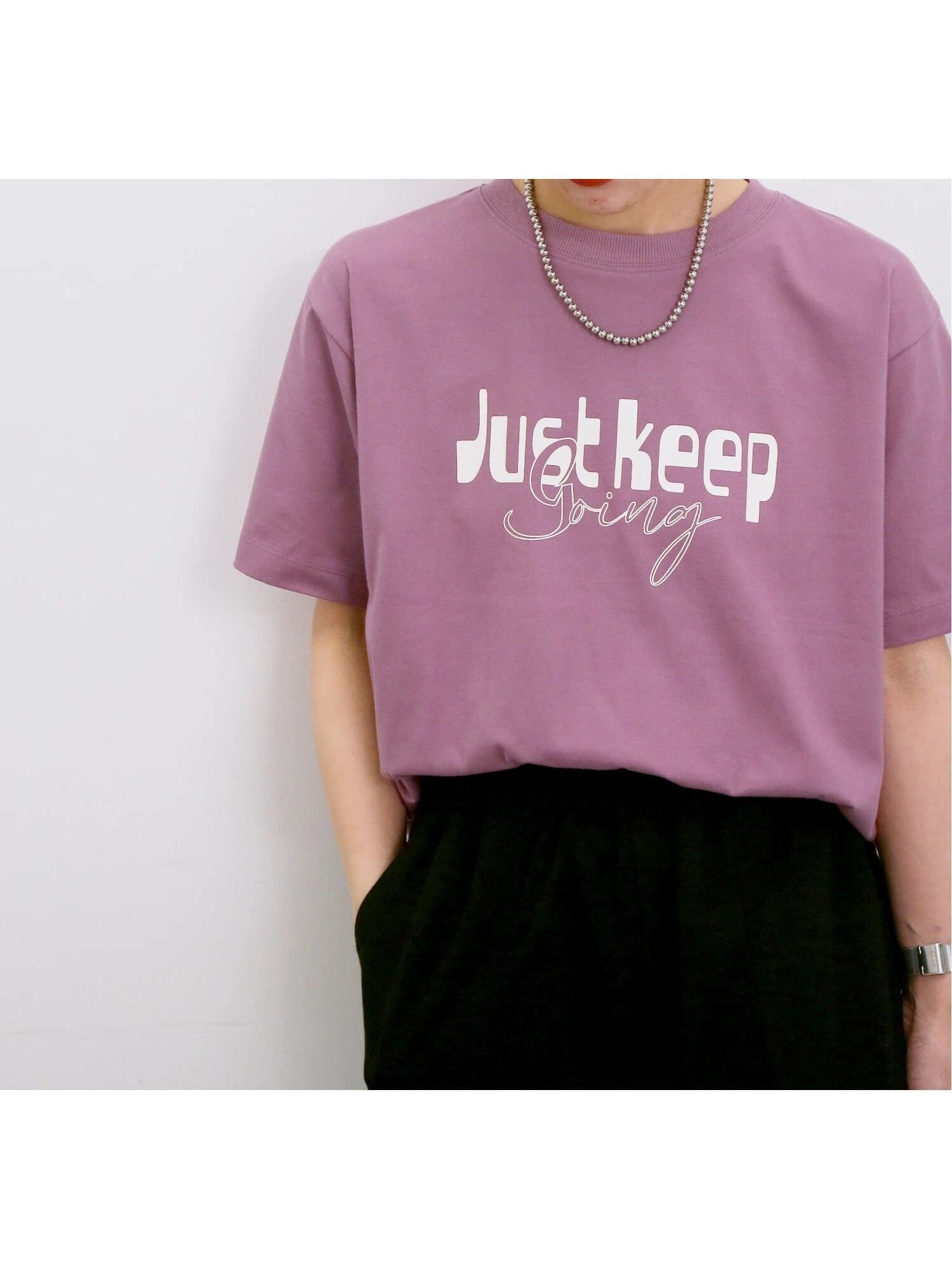 【サマンサモスモス/Samansa Mos2】の【接触冷感】ロゴプリントTシャツ インテリア・キッズ・メンズ・レディースファッション・服の通販 founy(ファニー) 　ファッション　Fashion　レディースファッション　Fashion for Women　トップス・カットソー　Cut & Sew Tops　シャツ・ブラウス・オフィスカジュアル　Elegant Blouses & Button-Ups　ロングTシャツ・Tシャツ　Longline T-Shirts & Tees　スリット　Slit, Slit Detail　プリント　Print, Printed Pattern　ピンク|ID: prp329100004612361 ipo3291000000033352872