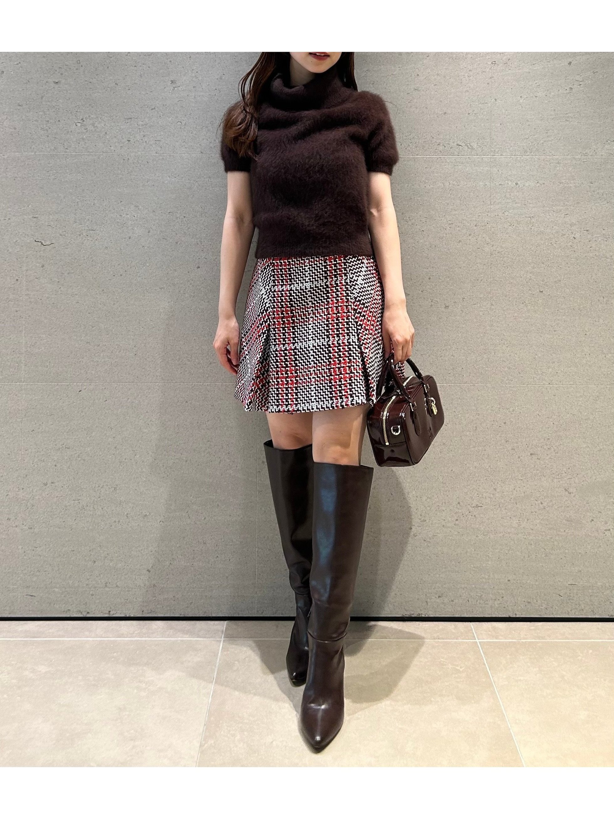 【スナイデル/SNIDEL】のSustainableロービングチェックミニスカート インテリア・キッズ・メンズ・レディースファッション・服の通販 founy(ファニー) 　ファッション　Fashion　レディースファッション　Fashion for Women　スカート　Skirts　ミニスカート　Mini Skirts　イエロー　Yellow　クラシカル　Classical, Vintage-Inspired　今季　This Season, Current Season　チェック　Check, Plaid, Tartan　トレンド　Trend, Trending Now　定番　Standard, Basic Item　人気　Popular, Best Seller　バイアス　Bias, Diagonal Cut　フィット　Fit, Slim Fit　ブライト　Bright, Shiny　ロング　Long, Long-Length　おすすめ　Recommended / Our Picks　RED[046]|ID: prp329100004612613 ipo3291000000033014719