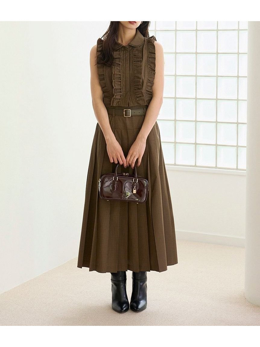 【スナイデル/SNIDEL】のベルト付きプリーツロングスカート インテリア・キッズ・メンズ・レディースファッション・服の通販 founy(ファニー) 　ファッション　Fashion　レディースファッション　Fashion for Women　スカート　Skirts　ロングスカート　Long Skirts / Maxi & Midi Skirts　ベルト&ウエストマーク　Belts & Waist Accessories　クラシカル　Classical, Vintage-Inspired　今季　This Season, Current Season　ストライプ　Stripe, Striped Pattern　ストレート　Straight, Straight Cut　スリット　Slit, Slit Detail　チェック　Check, Plaid, Tartan　トレンド　Trend, Trending Now　バランス　Balance, Style Balance　フロント　Front, Front Design　プリーツ　Pleats, Pleated　ループ　Loop, Loop Knit　ロング　Long, Long-Length　おすすめ　Recommended / Our Picks　CHECK[931]|ID: prp329100004612619 ipo3291000000033014765