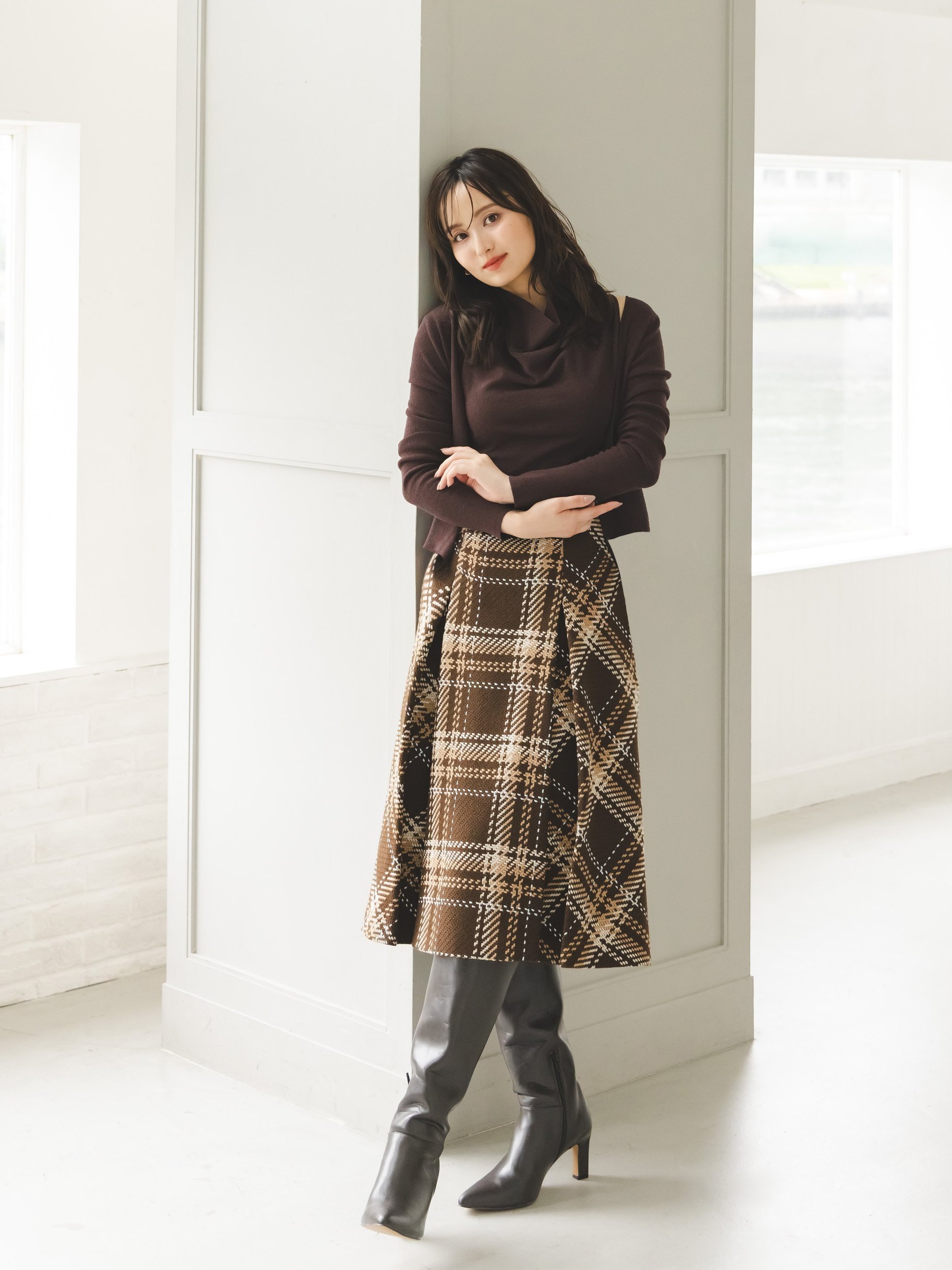 【スナイデル/SNIDEL】のSustainableロービングチェックミドルスカート インテリア・キッズ・メンズ・レディースファッション・服の通販 founy(ファニー) 　ファッション　Fashion　レディースファッション　Fashion for Women　スカート　Skirts　イエロー　Yellow　クラシカル　Classical, Vintage-Inspired　今季　This Season, Current Season　チェック　Check, Plaid, Tartan　トレンド　Trend, Trending Now　定番　Standard, Basic Item　バイアス　Bias, Diagonal Cut　バランス　Balance, Style Balance　フィット　Fit, Slim Fit　ブライト　Bright, Shiny　ポケット　Pocket, Pocket Detail　ミドル　Middle Length, Mid Height　エレガント 上品　Elegant　BRW[058]|ID: prp329100004612622 ipo3291000000033014803