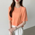 【ココモモ/COCOMOMO】の選べる2タイプ シアーカットソー シアートップス ロンt トップス 長袖 五分袖 人気、トレンドファッション・服の通販 founy(ファニー) ファッション Fashion レディースファッション Fashion for Women トップス・カットソー Cut & Sew Tops ロングTシャツ・Tシャツ Longline T-Shirts & Tees カットソー・ベーシックTシャツ Cut-and-Sewn Tops / Stretch Tees & Basics シアー Sheer, See-Through スウェット / スエット Sweatshirt, Sweatwear セーター Sweater, Knitwear 夏 Summer 水着 Swimsuit, Swimwear 長袖 Long Sleeve, Full Sleeve thumbnail 五分袖・オレンジ|ID: prp329100004612667 ipo3291000000033553732