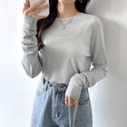 【ココモモ/COCOMOMO】の選べる2タイプ シアーカットソー シアートップス ロンt トップス 長袖 五分袖 人気、トレンドファッション・服の通販 founy(ファニー) ファッション Fashion レディースファッション Fashion for Women トップス・カットソー Cut & Sew Tops ロングTシャツ・Tシャツ Longline T-Shirts & Tees カットソー・ベーシックTシャツ Cut-and-Sewn Tops / Stretch Tees & Basics シアー Sheer, See-Through スウェット / スエット Sweatshirt, Sweatwear セーター Sweater, Knitwear 夏 Summer 水着 Swimsuit, Swimwear 長袖 Long Sleeve, Full Sleeve thumbnail 長袖・スペースグレー|ID: prp329100004612667 ipo3291000000033553742