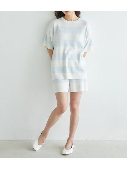【ジェラート ピケ/gelato pique】のスムーズィーlite2ボーダーショートパンツ インテリア・キッズ・メンズ・レディースファッション・服の通販 founy(ファニー) 　ファッション　Fashion　レディースファッション　Fashion for Women　パンツ　Pants & Trousers　ショートパンツ・ハーフパンツ　High-Waisted & Relaxed Shorts　おすすめ　Recommended / Our Picks　なめらか　Smooth, Silky Texture　ショート　Short, Short Length　ボーダー　Border, Stripe　ポケット　Pocket, Pocket Detail　定番　Standard, Basic Item　軽量　Lightweight, Ultra Light　BLU[086]|ID: prp329100004612696 ipo3291000000033015785