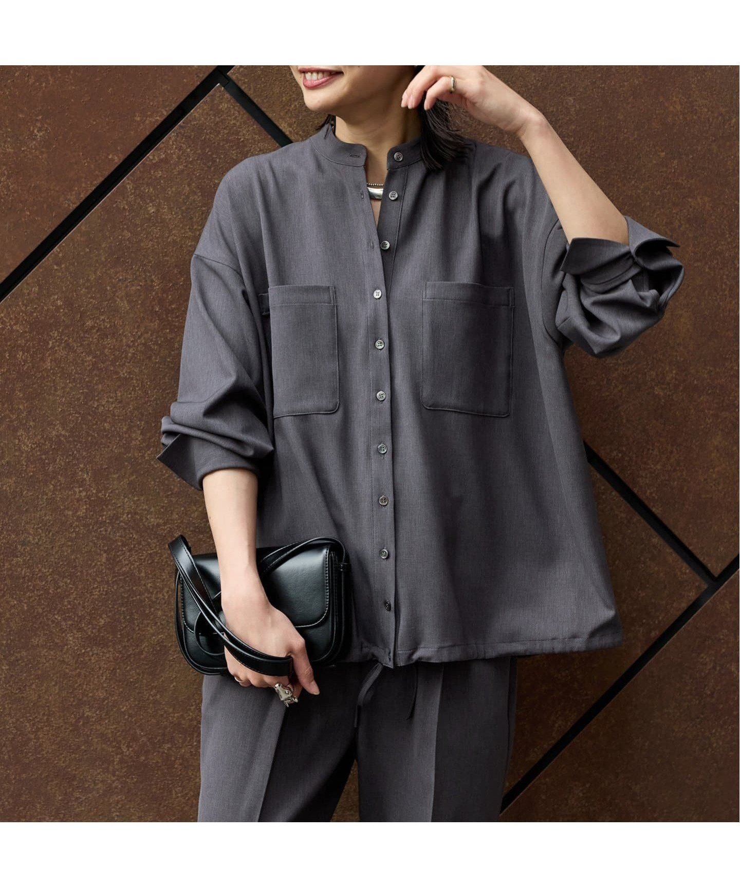 【ジャーナルスタンダード/JOURNAL STANDARD】のウーリッシュツイルタックボリュームシャツ インテリア・キッズ・メンズ・レディースファッション・服の通販 founy(ファニー) 　ファッション　Fashion　レディースファッション　Fashion for Women　トップス・カットソー　Cut & Sew Tops　シャツ・ブラウス・オフィスカジュアル　Elegant Blouses & Button-Ups　2025年　2025　2025-2026秋冬・A/W　Autumn/Winter 2025–26 AW25–26　ルーズ　Loose, Oversized　洗える　Machine Washable　秋　Autumn　羽織　Haori, Light Jacket　グレー|ID: prp329100004612788 ipo3291000000033621318