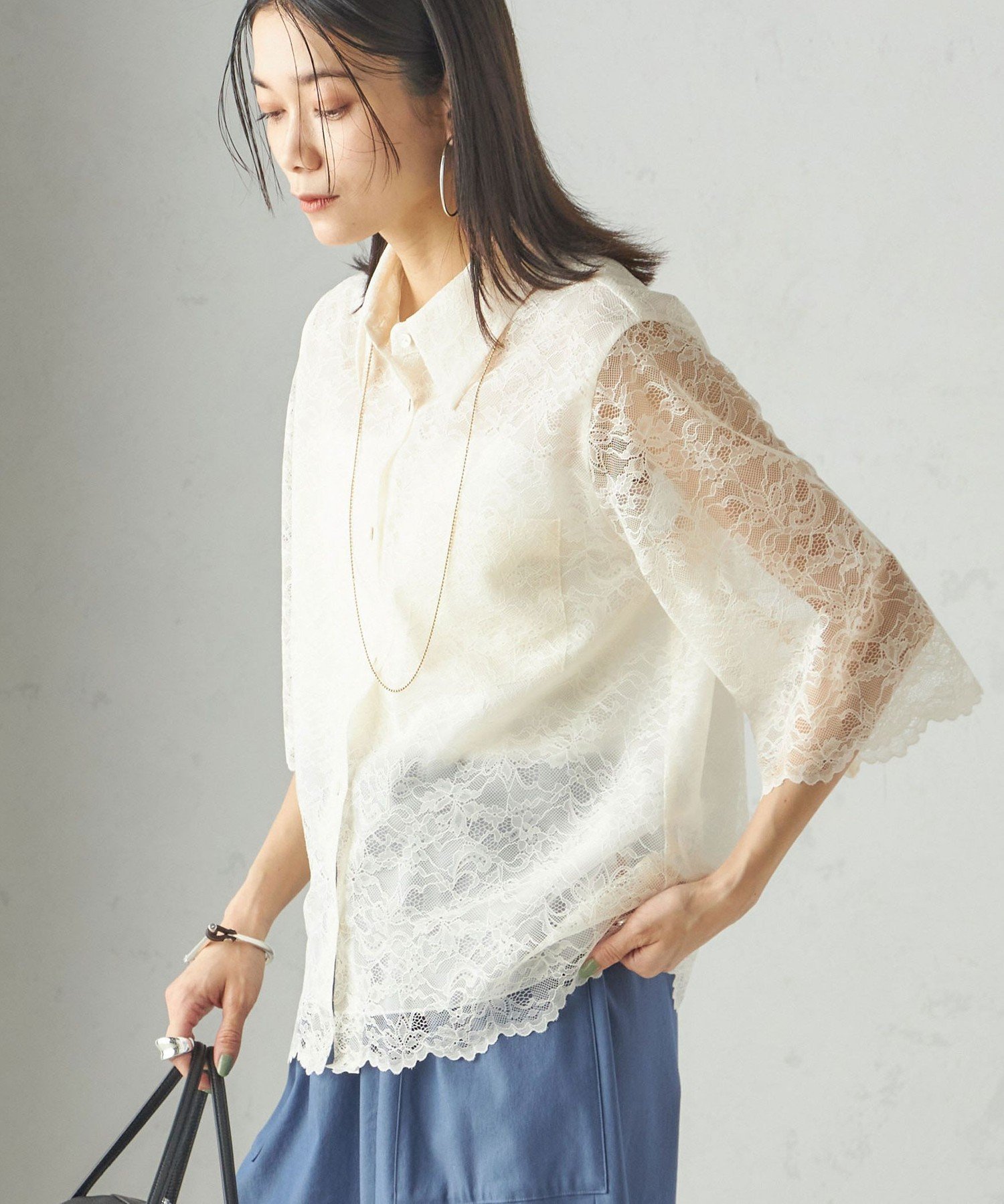 【シップス フォー ウィメン/SHIPS】の手洗い可能 ラッセル レース シャツ 人気、トレンドファッション・服の通販 founy(ファニー) 　ファッション　Fashion　レディースファッション　Fashion for Women　トップス・カットソー　Cut & Sew Tops　シャツ・ブラウス・オフィスカジュアル　Elegant Blouses & Button-Ups　インナー　Innerwear　オーガンジー　Organza Fabric　コンパクト　Compact, Small Size　スカラップ　Scallop, Scalloped Edge　フェミニン　Feminine, Girly　ボタニカル　Botanical, Floral Pattern　ボトム　Bottoms, Lower Wear　ラッセル　Raschel, Raschel Lace　レース　Lace, Lace Fabric　2025年　2025　2025春夏・S/S　Spring/Summer 2025 SS25　 other-1|ID: prp329100004612814 ipo3291000000033087357