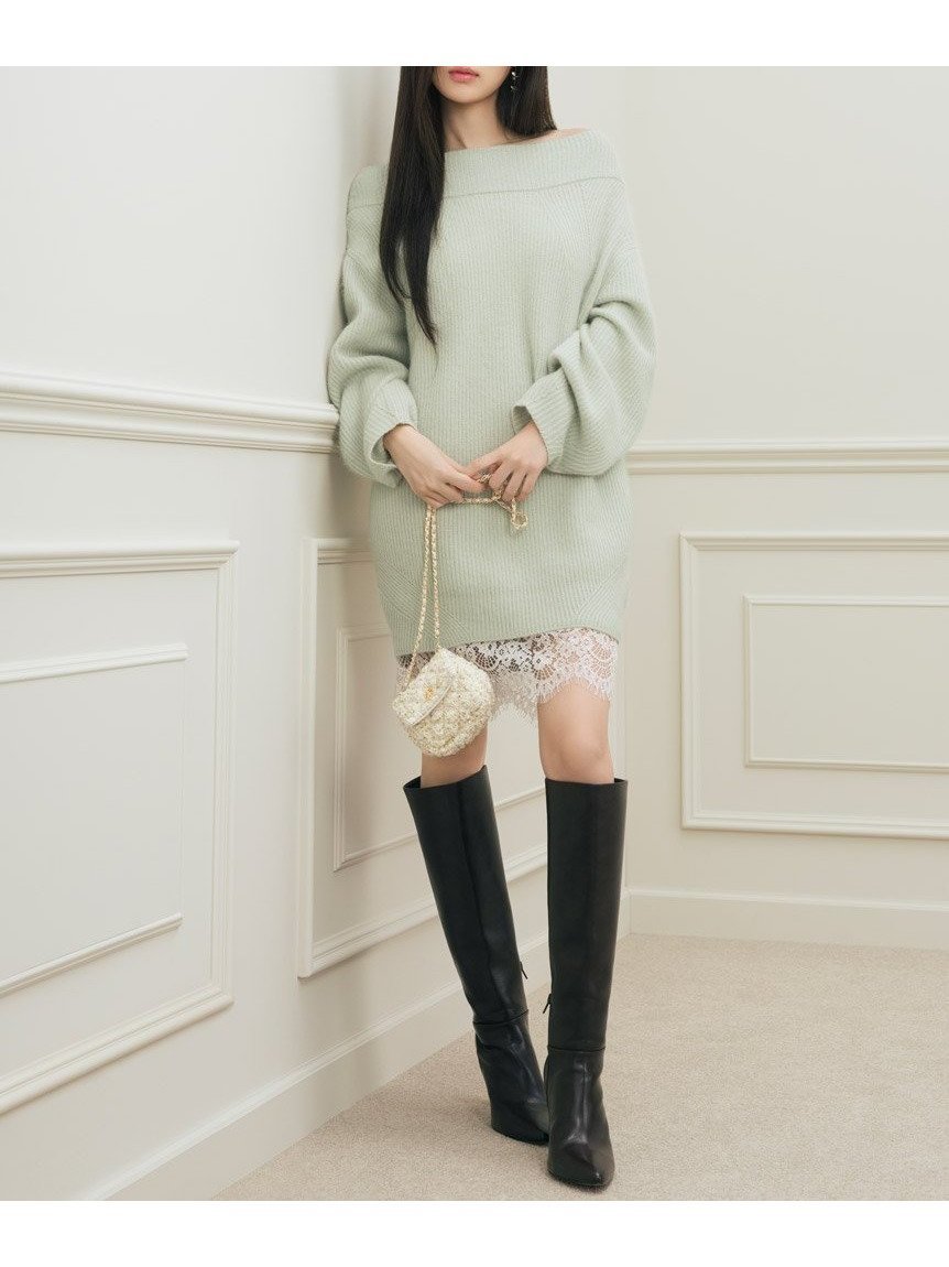 【スナイデル/SNIDEL】のニットセットキャミミニワンピース インテリア・キッズ・メンズ・レディースファッション・服の通販 founy(ファニー) 　ファッション　Fashion　レディースファッション　Fashion for Women　ワンピース　Dresses　インナー　Innerwear　サテン　Satin, Glossy Fabric　ショルダー　Shoulder, Shoulder Strap　ドロップ　Drop Shoulder, Dropped Style　レース　Lace, Lace Fabric　ロマンティック　Romantic, Feminine Style　エレガント 上品　Elegant　MNT[021]|ID: prp329100004612840 ipo3291000000033017280