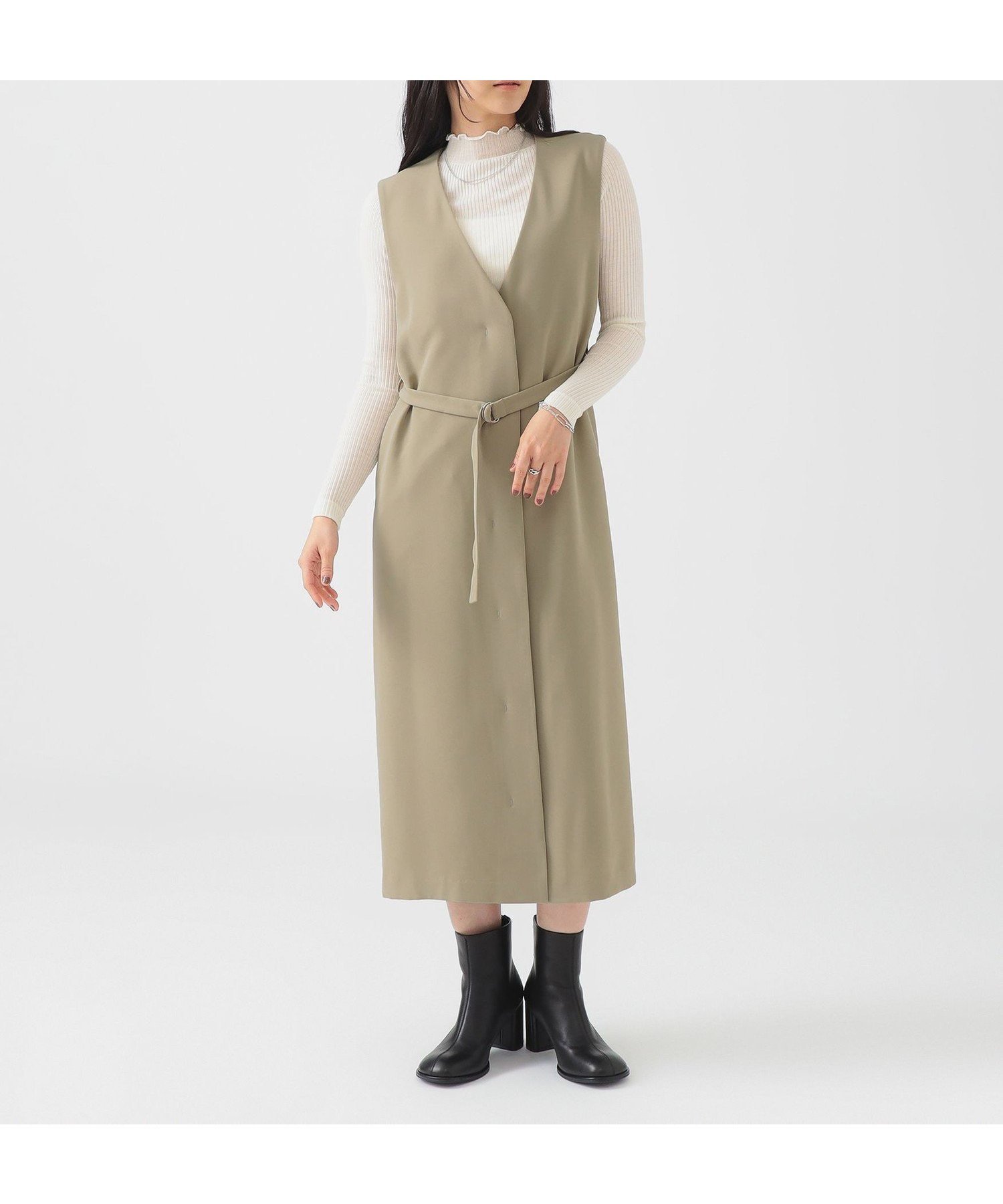 【ビーミングライフストアバイビームス/B:MING LIFE STORE by BEAMS】のジレ ワンピース(S~M) 25AW 秋冬 インテリア・キッズ・メンズ・レディースファッション・服の通販 founy(ファニー) 　ファッション　Fashion　レディースファッション　Fashion for Women　アウター　Coat / Outerwear Collection　2025年　2025　2025-2026秋冬・A/W　Autumn/Winter 2025–26 AW25–26　インナー　Innerwear　タートル　Turtleneck, Turtle Collar　フロント　Front, Front Design　A/W・秋冬　Autumn/Winter　BEIGE|ID: prp329100004612917 ipo3291000000033017812