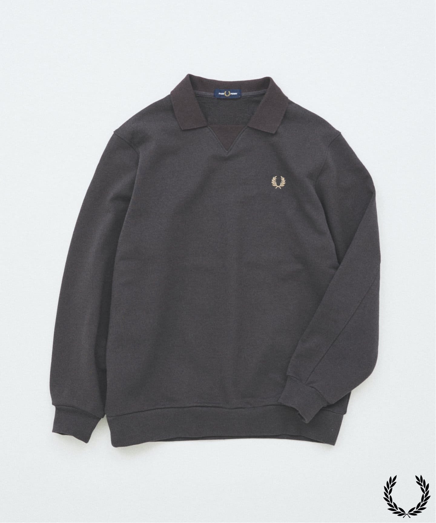 【ジャーナルスタンダード/JOURNAL STANDARD / MEN】のFRED PERRY / フレッドペリー 別注 フットボール カラー スウェット インテリア・キッズ・メンズ・レディースファッション・服の通販 founy(ファニー) 　ファッション　Fashion　メンズファッション　Fashion for Men　インナー　Innerwear　秋　Autumn　ジャカード／ジャガード　Jacquard, Woven Pattern　スウェット / スエット　Sweatshirt, Sweatwear　トレンド　Trend, Trending Now　パターン　Pattern, Design Print　フィット　Fit, Slim Fit　ベスト　Vest, Waistcoat　ポロシャツ　Polo Shirt, Collared Tee　別注　Limited Edition, Custom Order　冬　Winter / This Winter　おすすめ　Recommended / Our Picks　エレガント 上品　Elegant　ブラック A|ID: prp329100004613024 ipo3291000000033281574