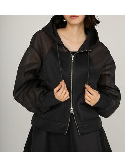 【エミ/emmi】のシアーダンボールジップフーディーブルゾン インテリア・キッズ・メンズ・レディースファッション・服の通販 founy(ファニー) 　ファッション　Fashion　レディースファッション　Fashion for Women　アウター　Coat / Outerwear Collection　ブルゾンジャケット・スポーティアウター　Blouson Jackets　おすすめ　Recommended / Our Picks　インナー　Innerwear　シアー　Sheer, See-Through　セットアップ　Set-Up, Coordinated Outfit　ポケット　Pocket, Pocket Detail　無地　Plain, Solid Color　DGRY[008]|ID: prp329100004613094 ipo3291000000033386011