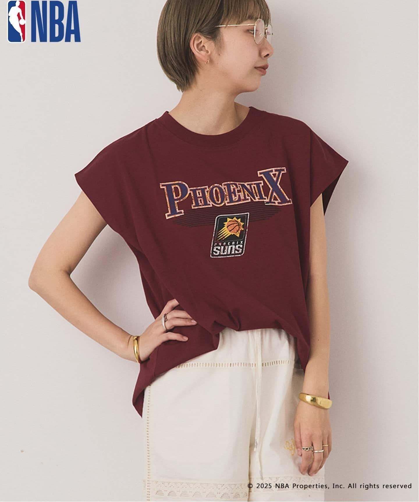 【その他のブランド/Other】のOFF THE COURT by NBA / オフ ザ コート バイ NBA 別注ノースリ TEE インテリア・キッズ・メンズ・レディースファッション・服の通販 founy(ファニー) 　ファッション　Fashion　レディースファッション　Fashion for Women　アウター　Coat / Outerwear Collection　コート・ロングコート・ピーコート　Long Coats, Peacoats & More　カーディガン　Cardigan, Knitwear　キャップ　Cap, Baseball Cap　サンダル　Sandals, Summer Shoes　シューズ　Shoes, Footwear　スニーカー　Sneakers, Trainers　スペシャル　Special, Limited Edition　スポーツ　Sports, Activewear　ダウン　Down, Puffer　デニム　Denim, Jeans Material　ネックレス　Necklace, Pendant Necklace　パール　Pearl, Pearl Accent　別注　Limited Edition, Custom Order　リネン　Linen, Linen Fabric　エレガント 上品　Elegant　ボルドー|ID: prp329100004613697 ipo3291000000033029352