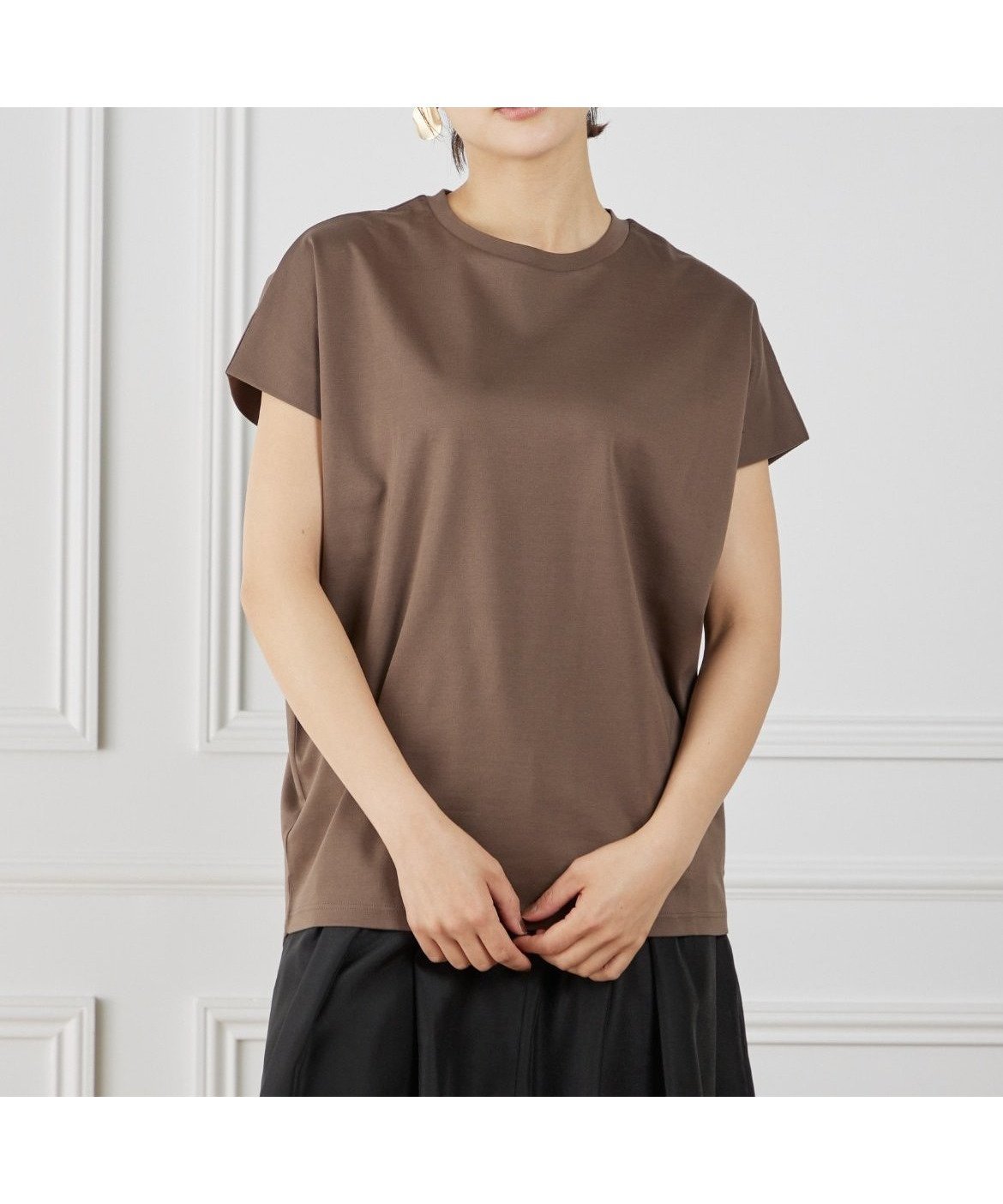 【イネド/INED】の《WEB限定》フレンチスリーブカットソー インテリア・キッズ・メンズ・レディースファッション・服の通販 founy(ファニー) 　ファッション　Fashion　レディースファッション　Fashion for Women　トップス・カットソー　Cut & Sew Tops　カットソー・ベーシックTシャツ　Cut-and-Sewn Tops / Stretch Tees & Basics　スマート　Smart, Elegant　スリーブ　Sleeve, Long Sleeve / Short Sleeve　フレンチ　French, French Style　ヘムライン　Hemline, Bottom Cut　ボトム　Bottoms, Lower Wear　カーキ|ID: prp329100004613750 ipo3291000000033030601